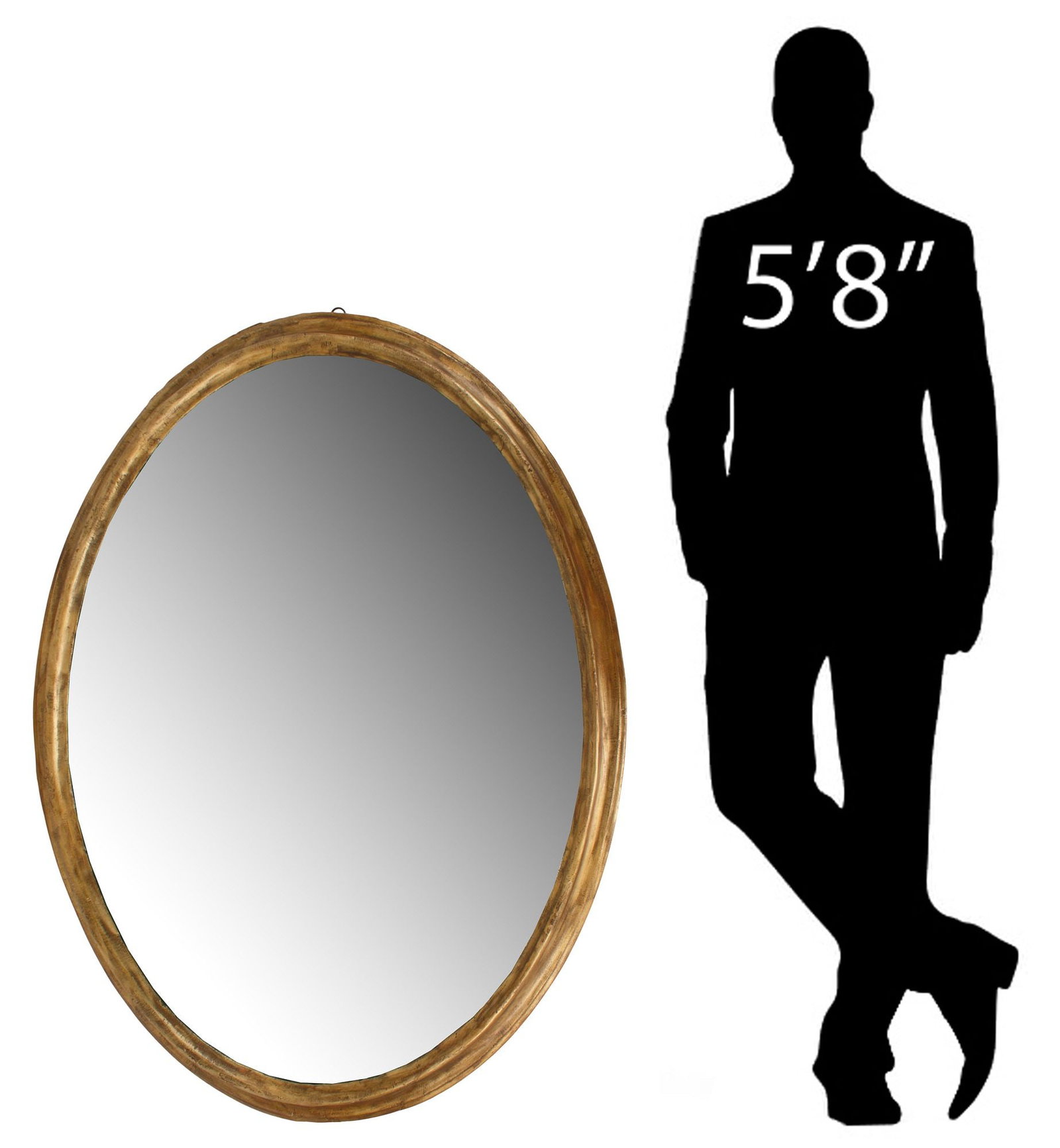 LARGE CONTINENTAL GILTWOOD OVAL WALL MIRROR, 50" X 41" (1 of 7)