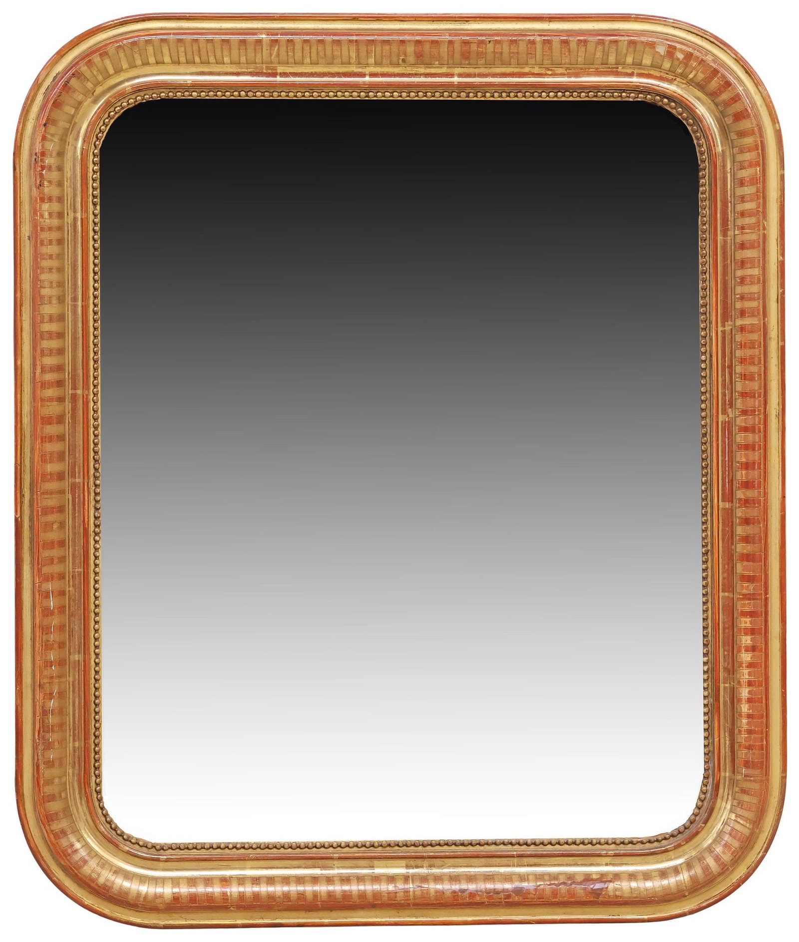 FRENCH LOUIS PHILIPPE PERIOD STRIPED GILTWOOD MIRROR (1 of 3)