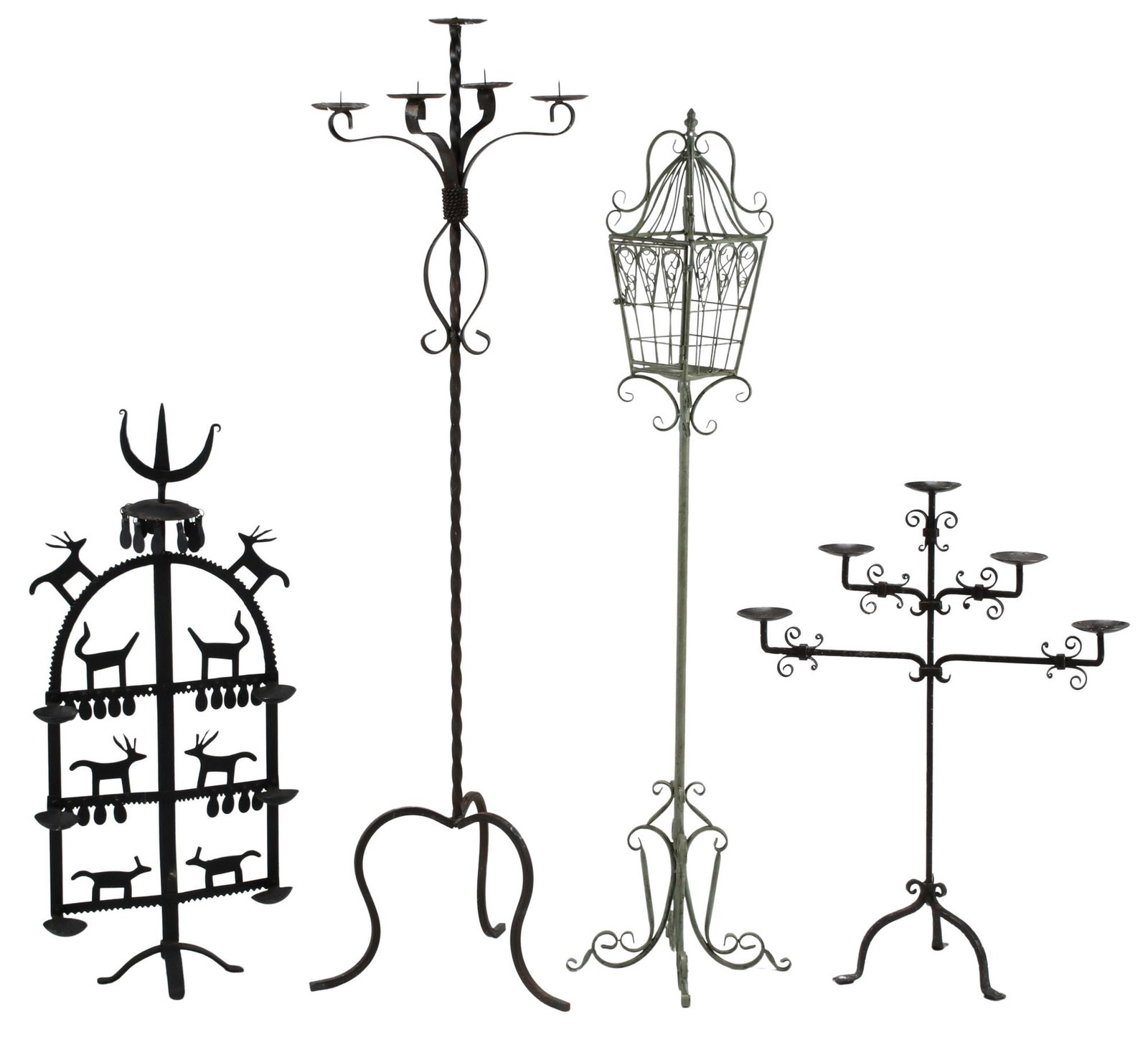 (4) WROUGHT IRON STANDING FLOOR CANDELABRA (1 of 5)
