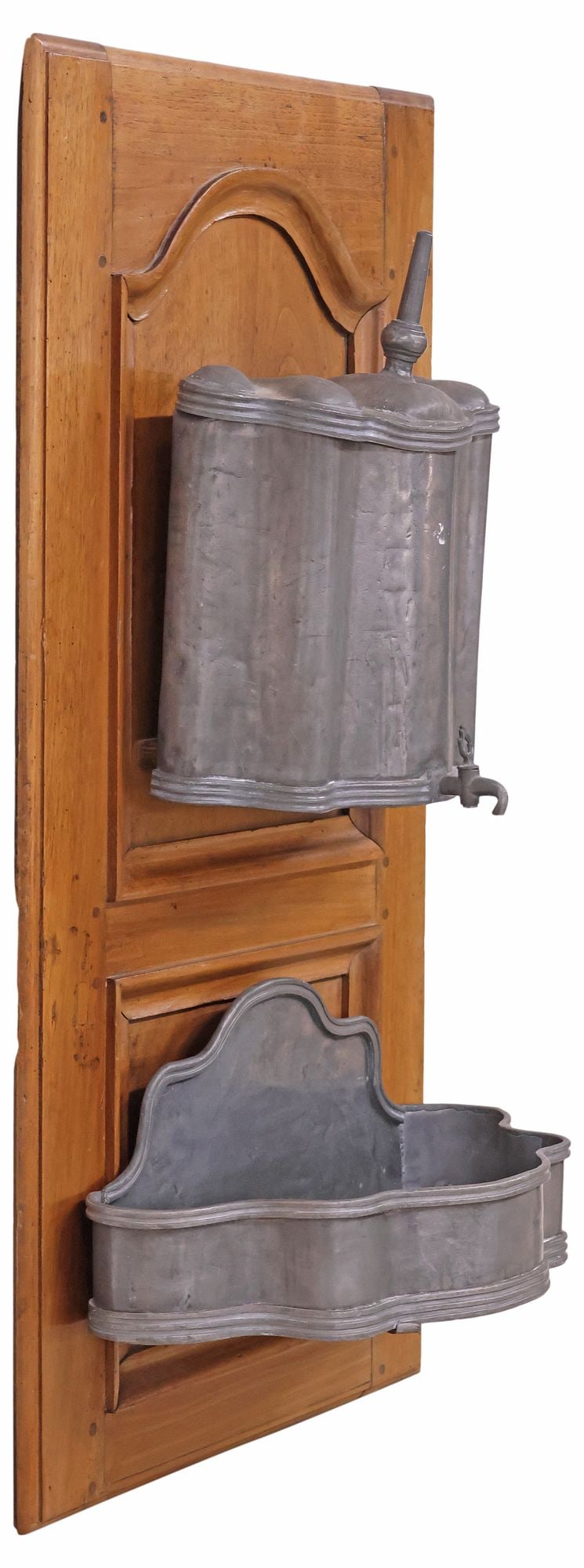 CONTINENTAL WALNUT & PEWTER WALL-MOUNTED LAVABO / WASH STAND (1 of 4)