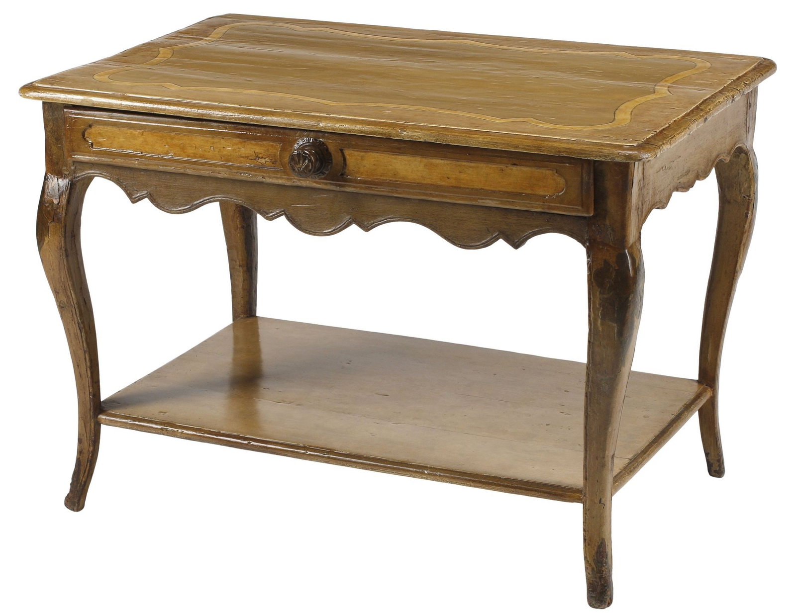 FRENCH PROVINCIAL INLAID 1-DRAWER SIDE TABLE (1 of 7)