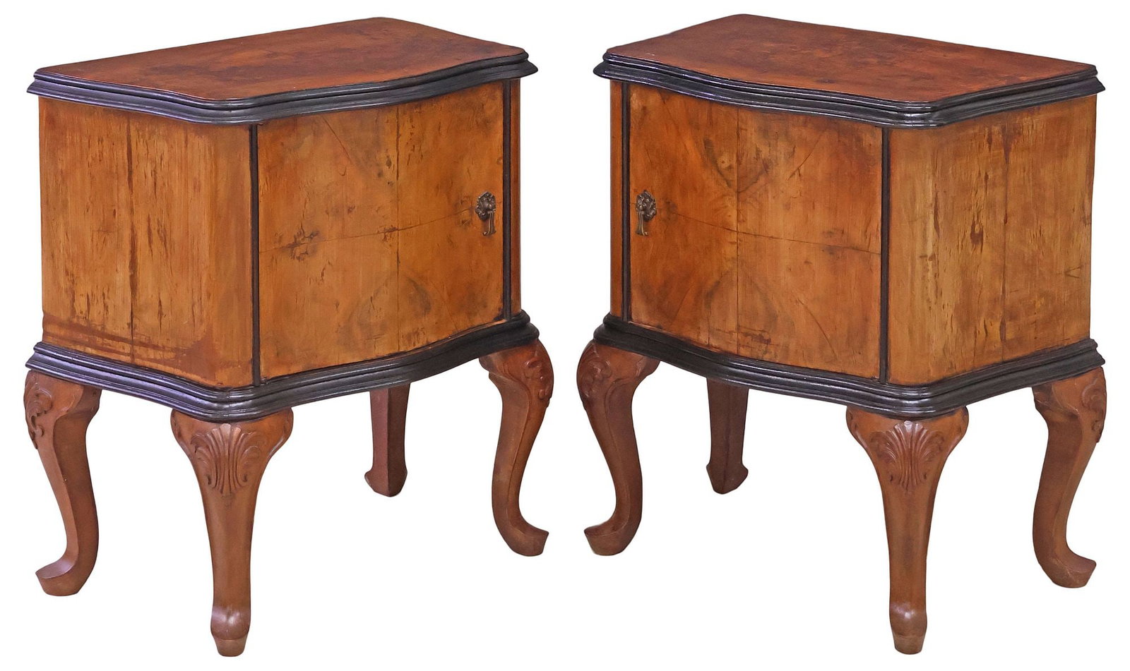 (2) ITALIAN VENETIAN PARCEL-EBONIZED WALNUT BEDSIDE CABINETS (1 of 5)