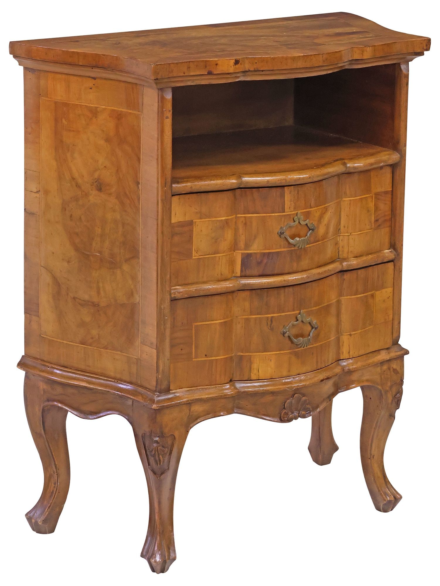 ITALIAN VENETIAN BURLWOOD PATCHWORK NIGHTSTAND (1 of 5)