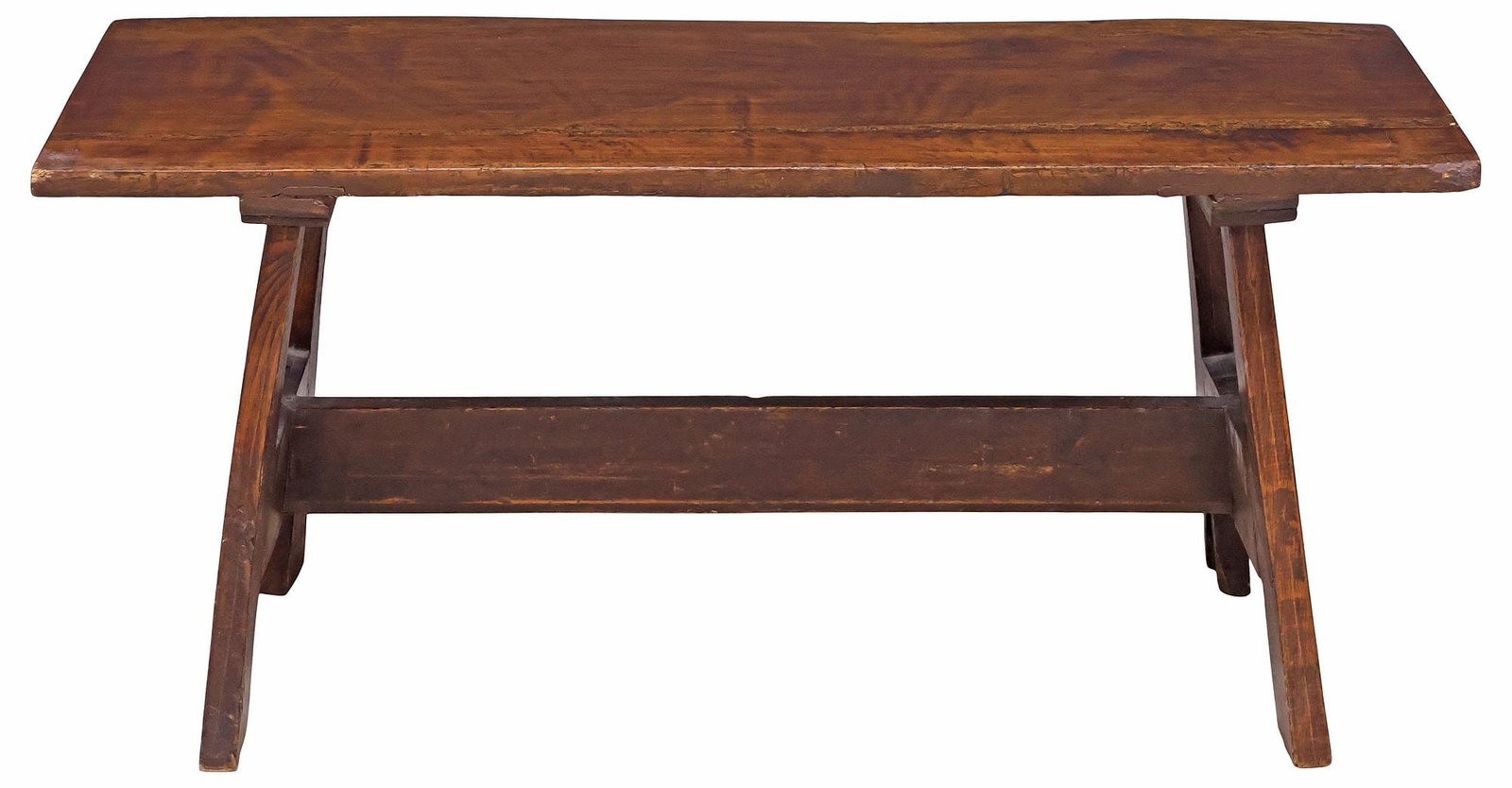 RUSTIC OAK RECTANGULAR TRESTLE COFFEE TABLE - 2