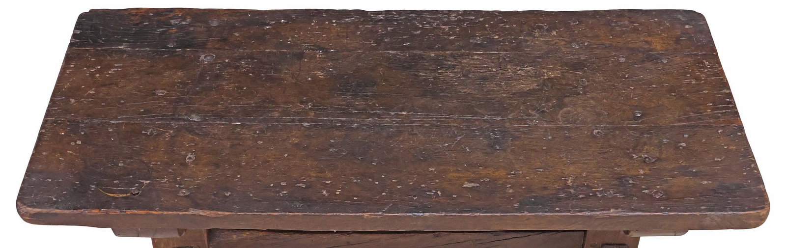 FRENCH PROVINCIAL RUSTIC OAK SLAB-TOP COFFEE TABLE - 3