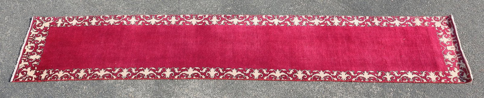 ESTATE HAND-TIED KERMAN RUNNER, 12'2" X 2'5": Estate hand-tied Kerman runner, approx 12'2"l, 2'5"w **Please Note: All of the rugs offered in this auction would likely benefit from a professional cleaning. Estate rugs may show