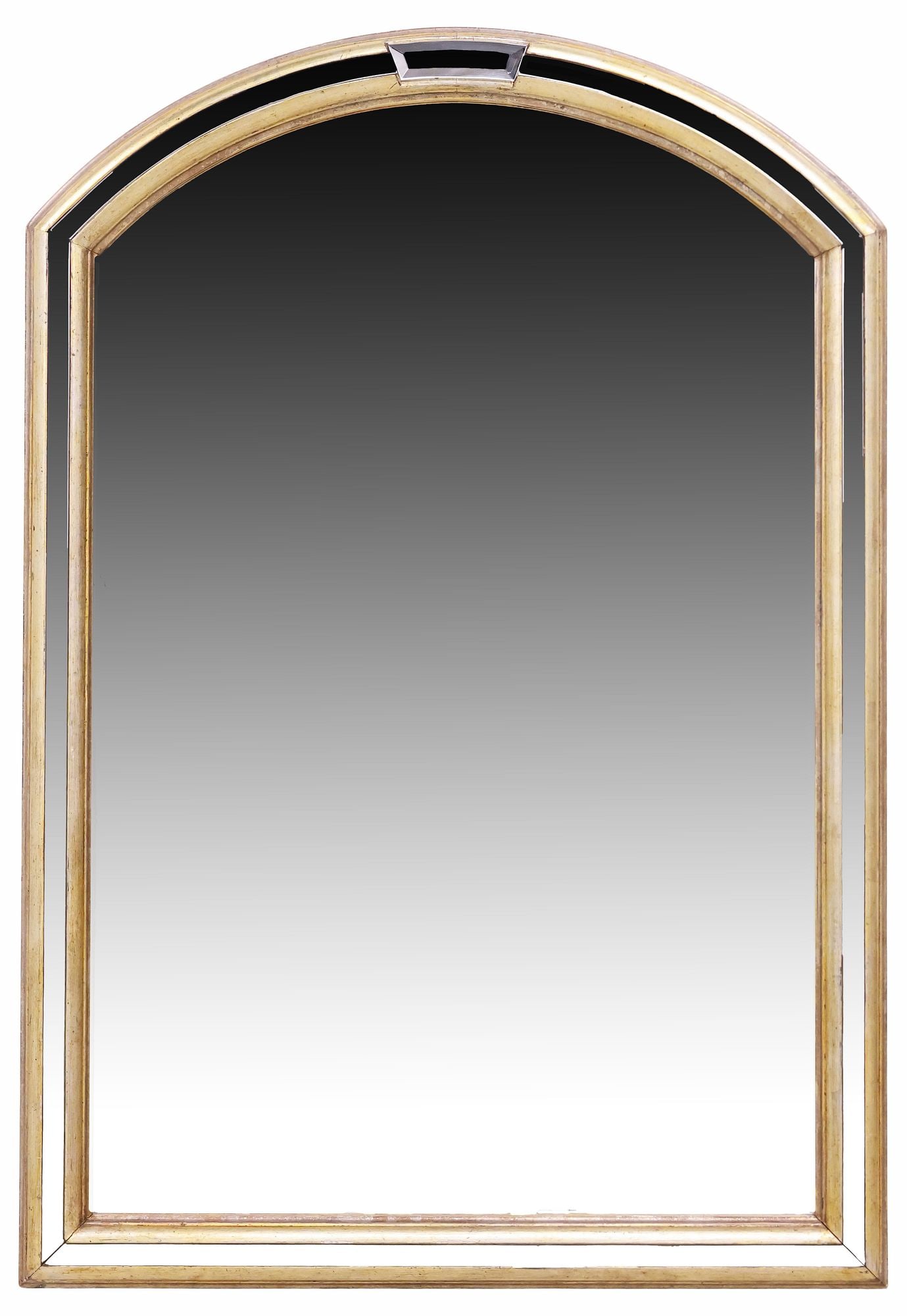 ITALIAN ARCHED GILTWOOD & SILVER-GILT WALL MIRROR (1 of 3)