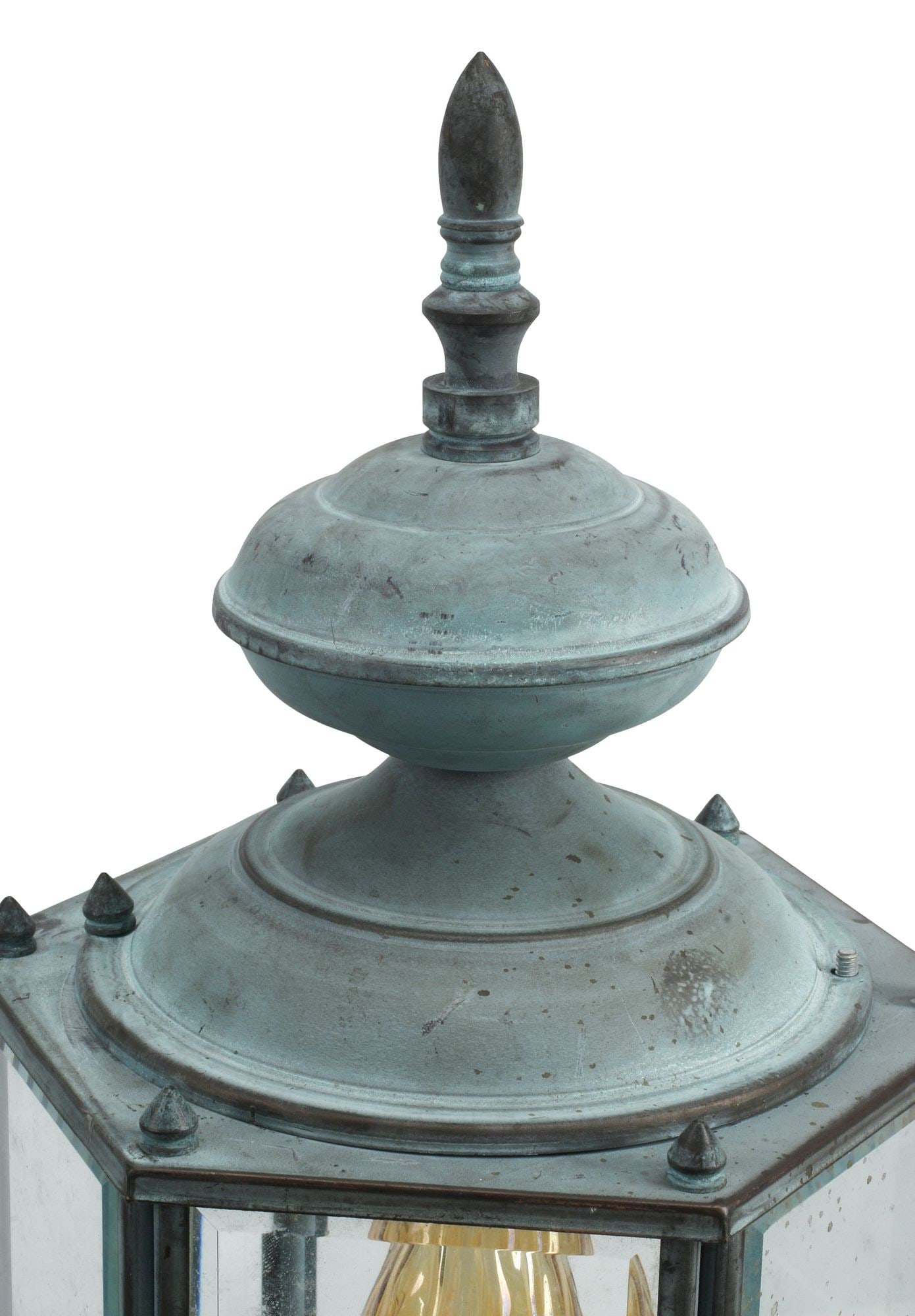 (4) GREEN-PAINTED TOLE LANTERNS - 2