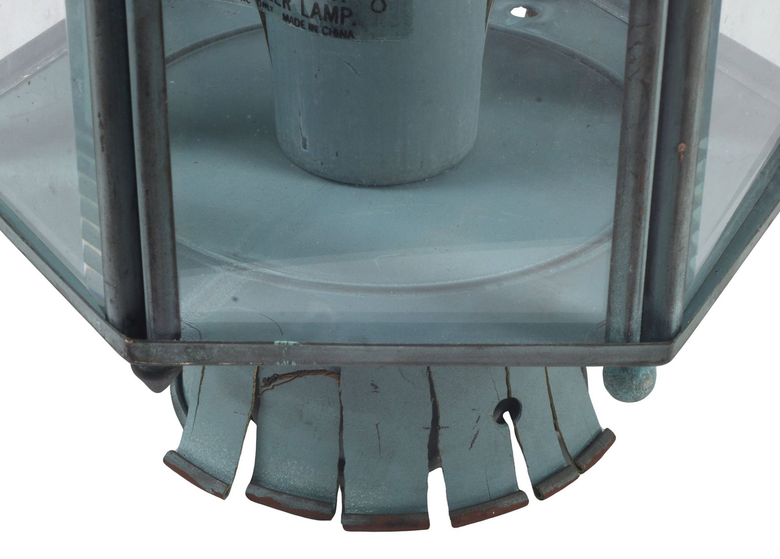(4) GREEN-PAINTED TOLE LANTERNS - 3