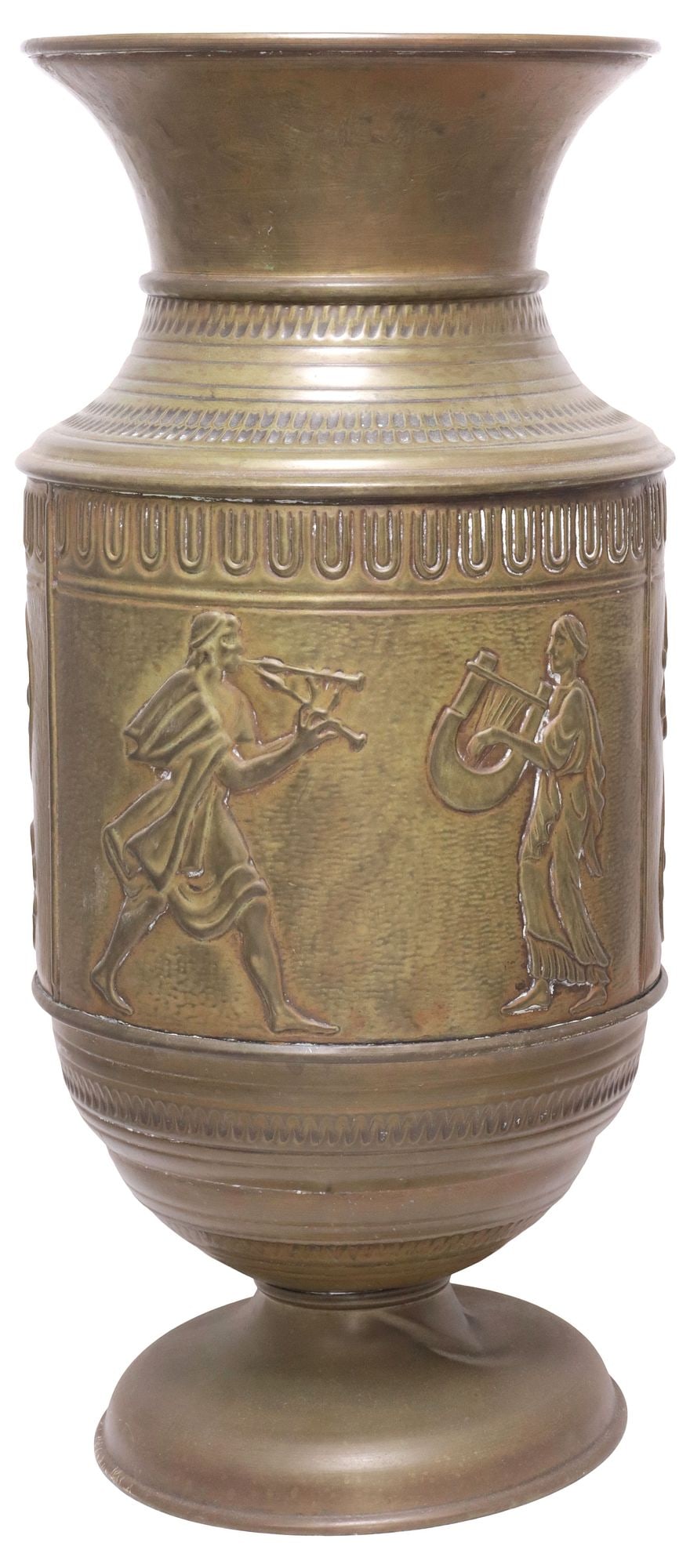 ITALIAN FIGURAL BRASS REPOUSSE UMBRELLA / STICK STAND (1 of 5)