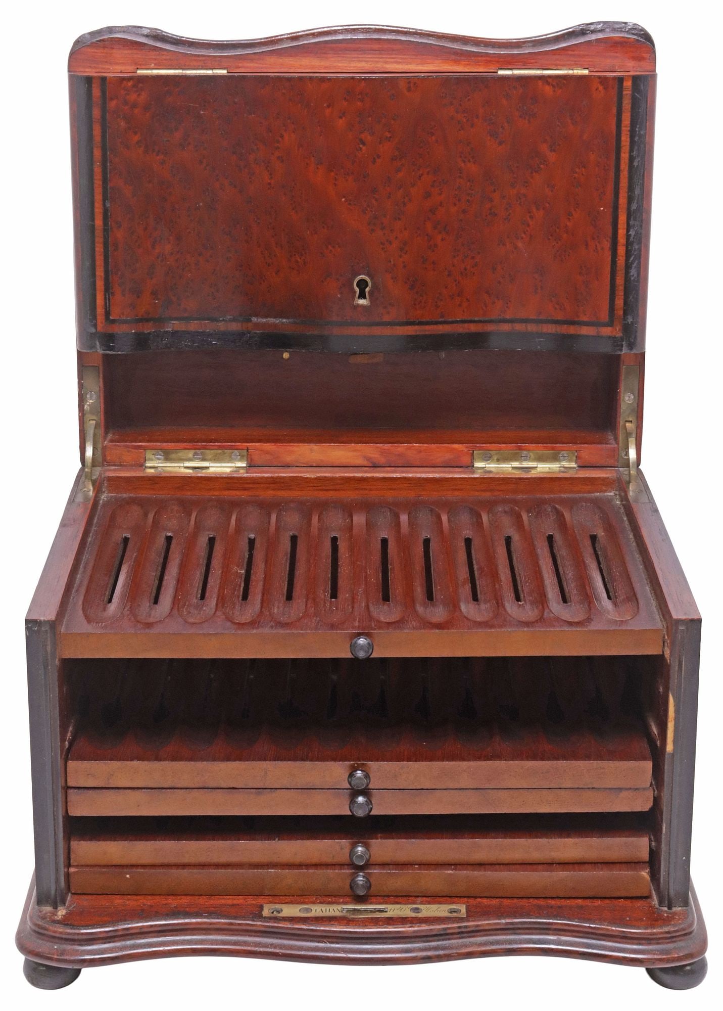 JEAN-PIERRE ALEXANDRE TAHAN (1813-1892) PARCEL-EBONIZED BURLWOOD HUMIDOR (1 of 8)