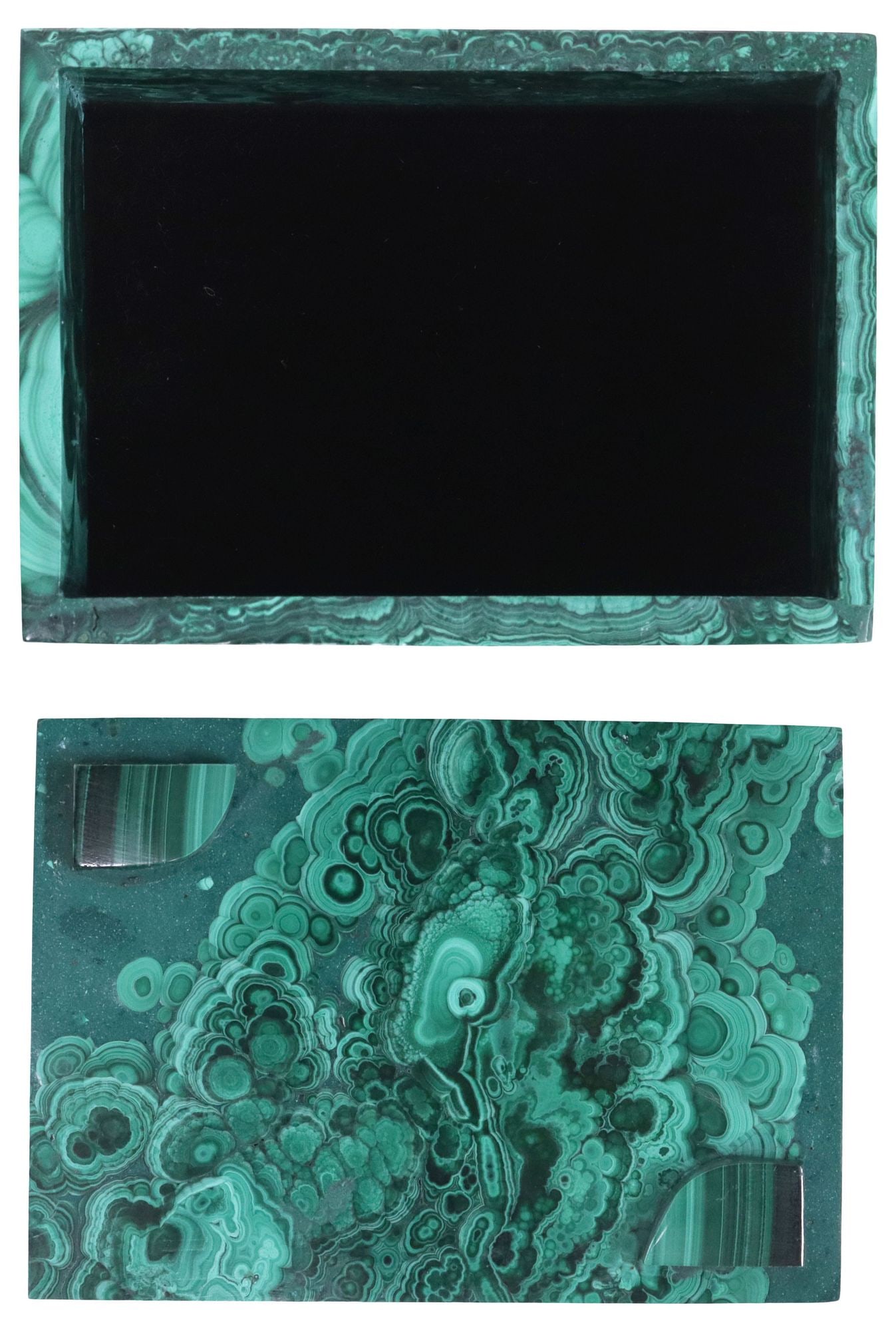 MALACHITE TABLE BOX WITH SCROLLED FOLIATE ORMOLU MOUNTS - 3