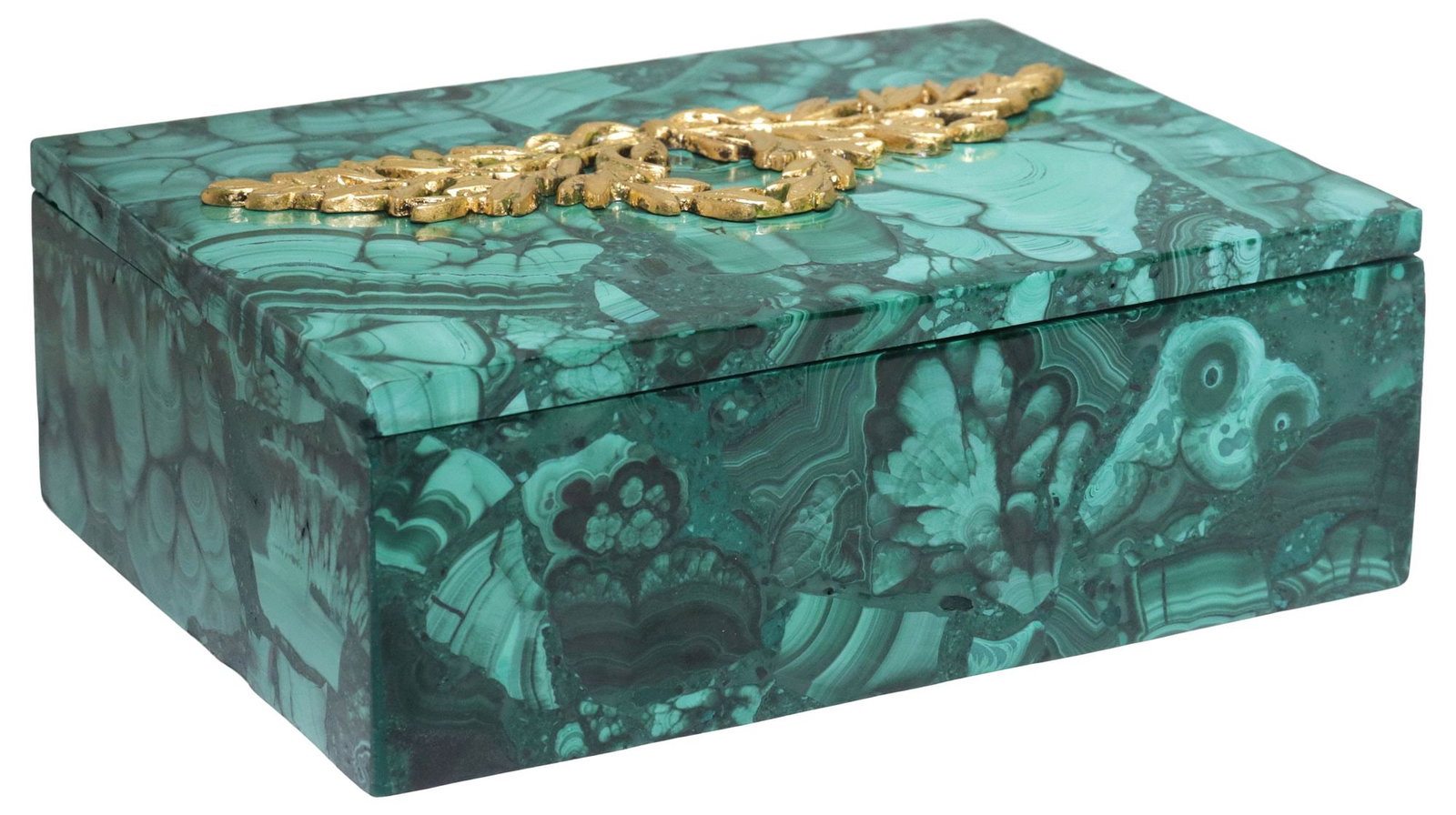 EMPIRE STYLE ORMOLU-MOUNTED MALACHITE TABLE BOX - 4