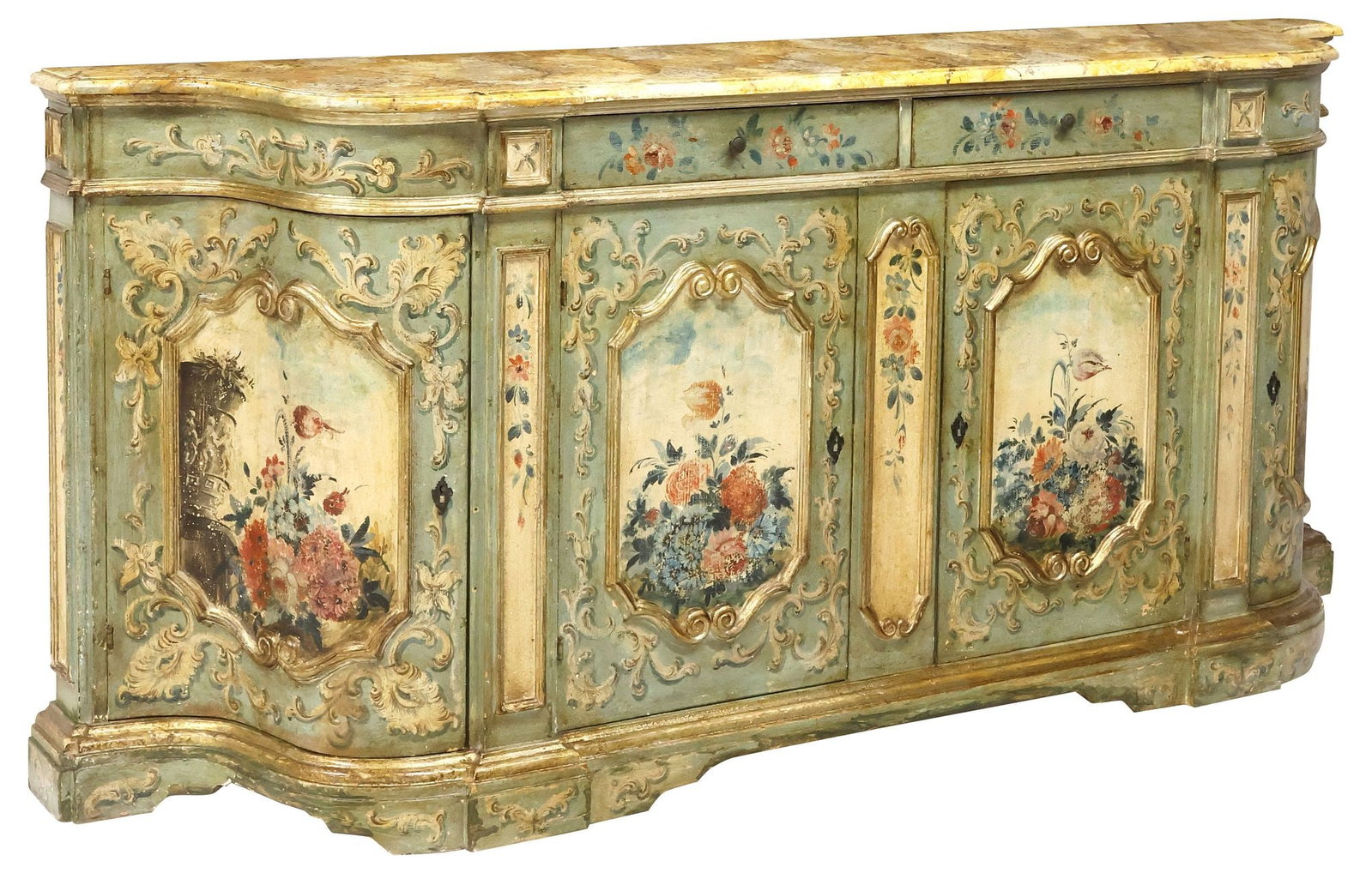 LARGE ITALIAN VENETIAN PARCEL-GILT & PAINTED SIDEBOARD (1 of 6)