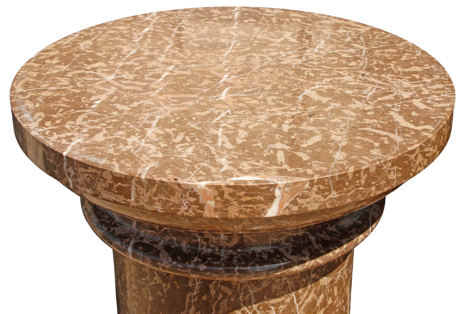 (2) LARGE VARIEGATED MARBLE PEDESTALS, 35"H - 2