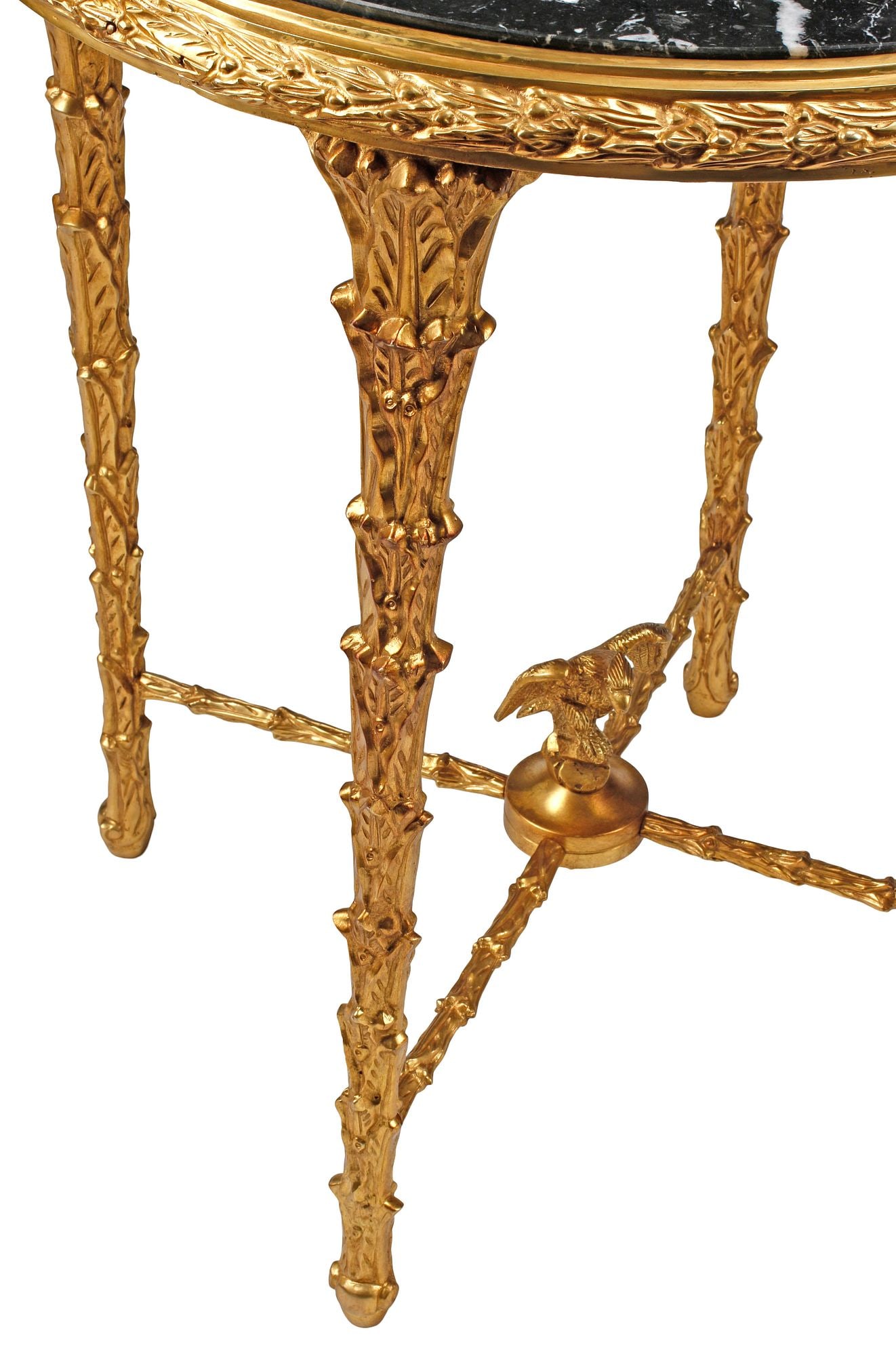 (2) REGENCE STYLE MARBLE-TOP ORMOLU GUERIDONS / SIDE TABLES - 3