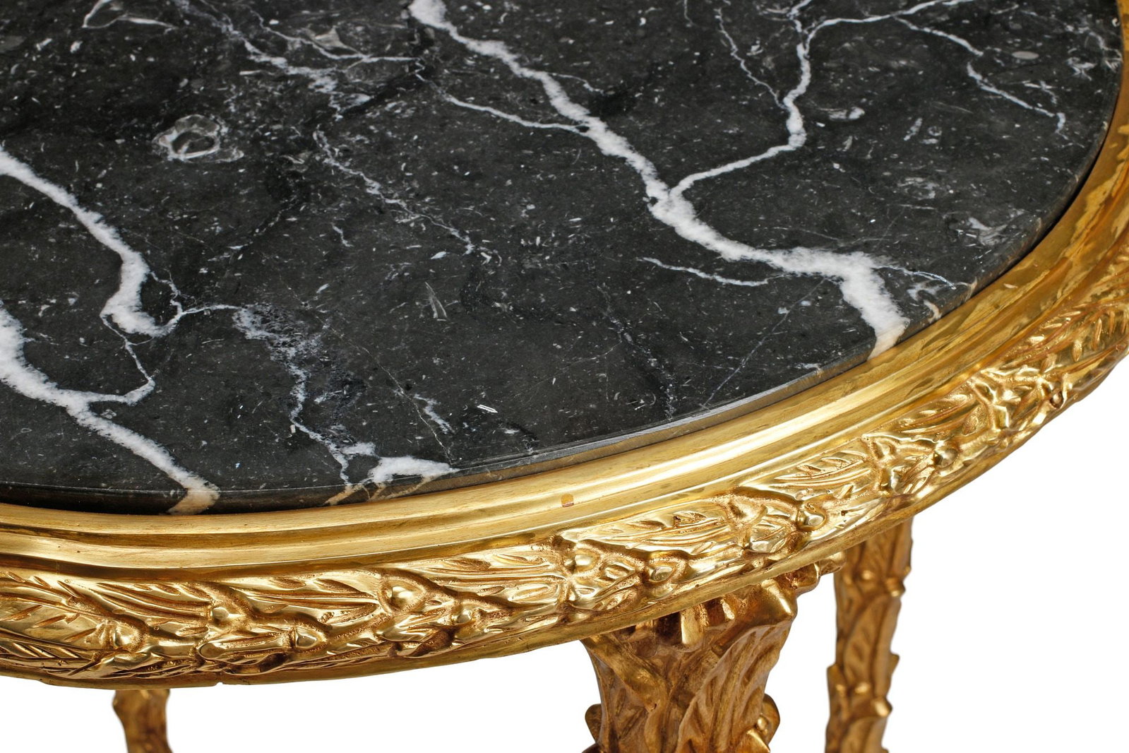 (2) REGENCE STYLE MARBLE-TOP ORMOLU GUERIDONS / SIDE TABLES - 4