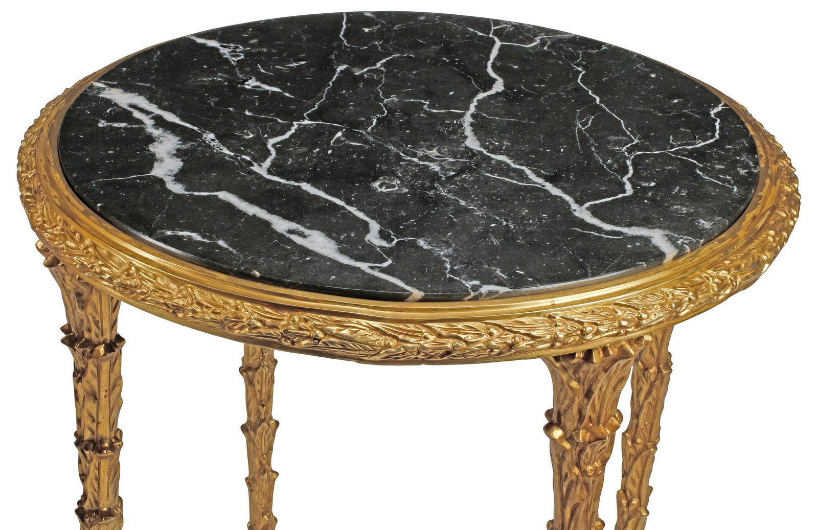 (2) REGENCE STYLE MARBLE-TOP ORMOLU GUERIDONS / SIDE TABLES - 5