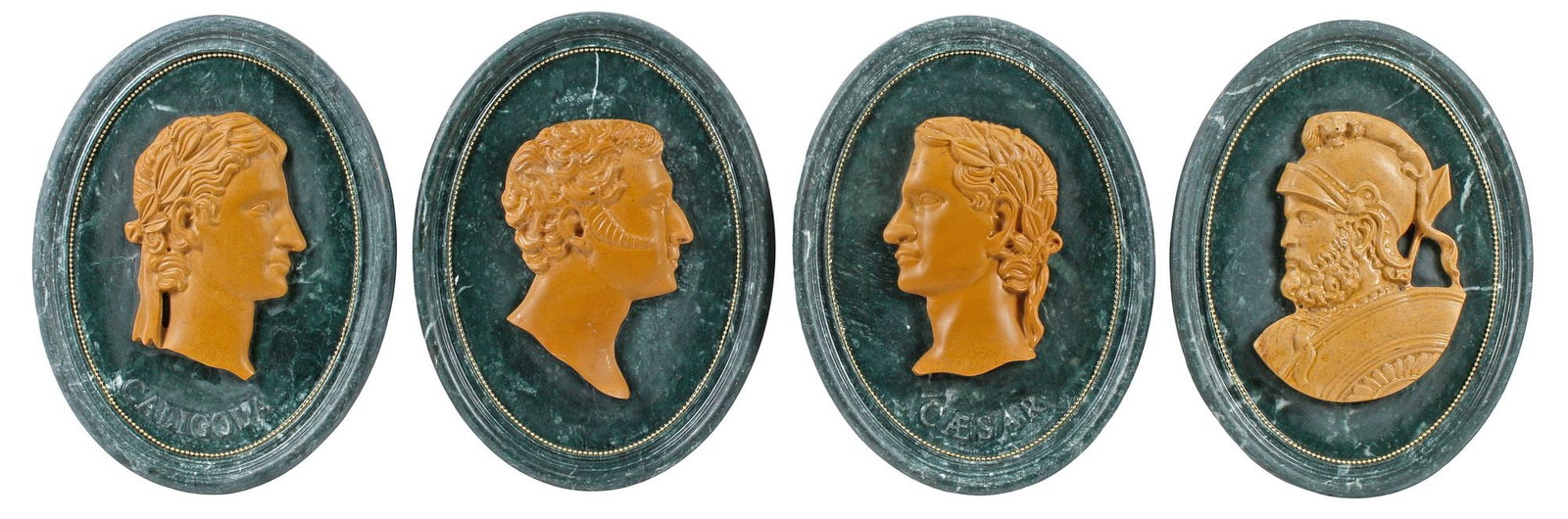 (4) GRAND TOUR STYLE CARVED MARBLE PORTRAIT PLAQUES, ROMAN EMPERORS (1 of 5)