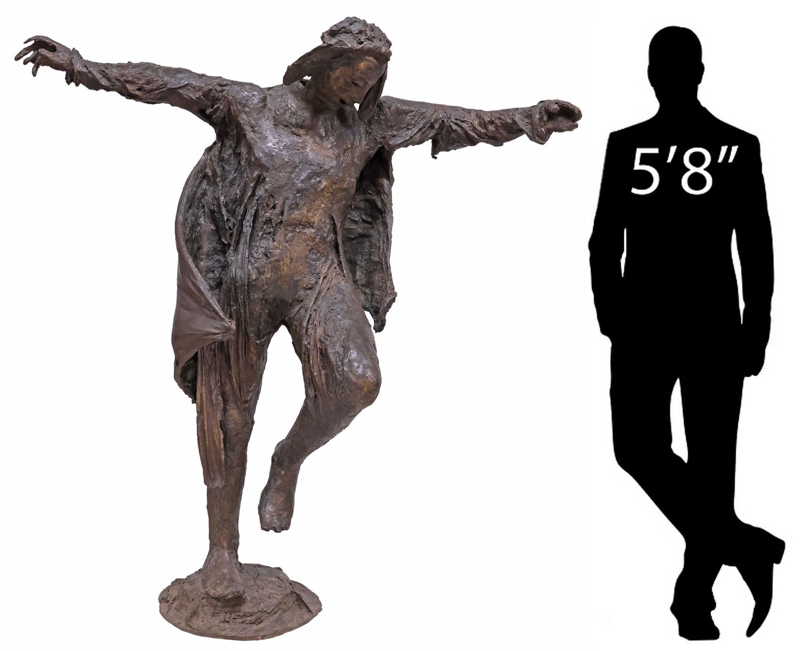 ROSELINE GRANET (B.1936), BRONZE FIGURAL SCULPTURE, 68"H (1 of 8)