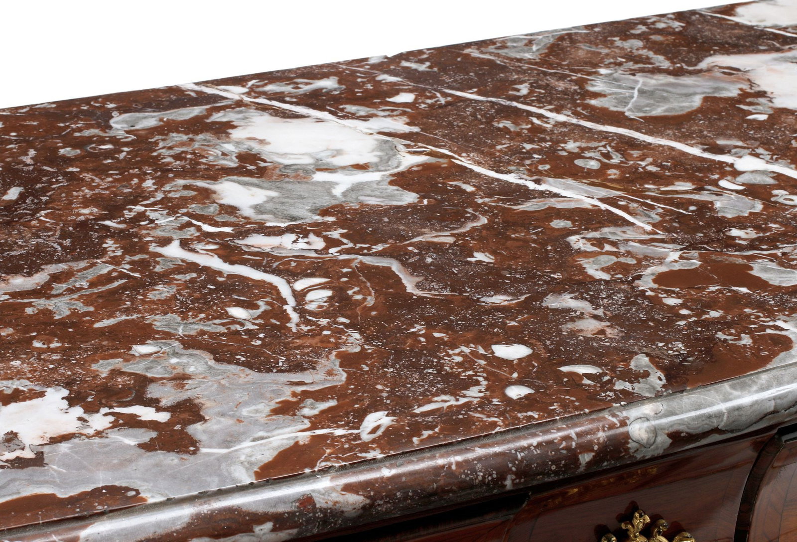 FRENCH REGENCE MARBLE-TOP ORMOLU-MOUNTED BOMBE COMMODE, 18TH C. - 5