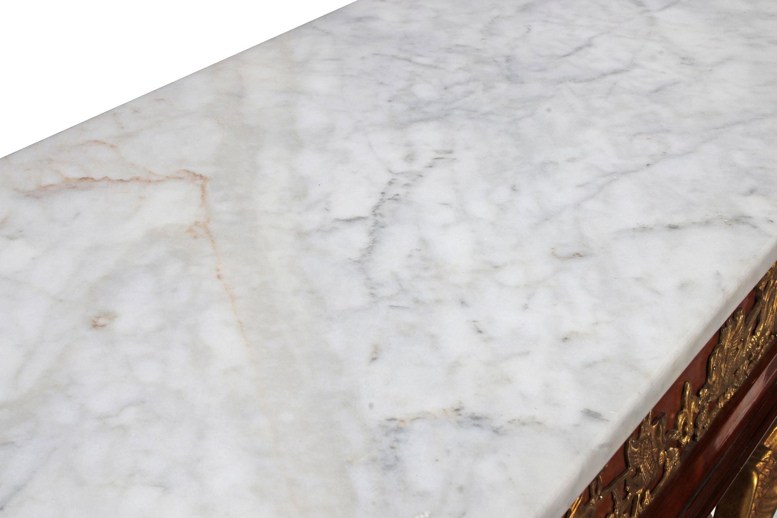 (2) EMPIRE STYLE MARBLE-TOP ORMOLU-MOUNTED CONSOLE TABLES - 6