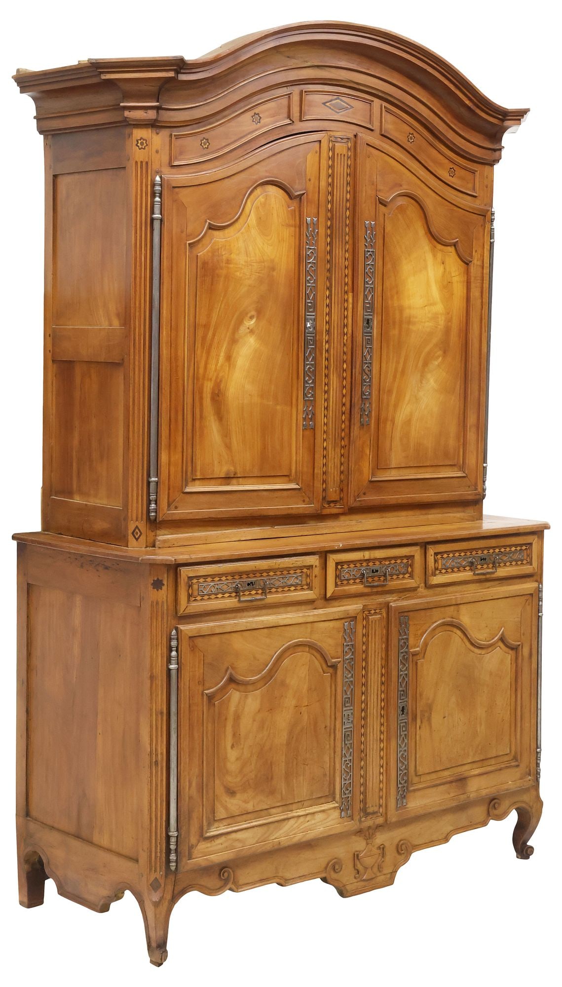 FRENCH PROVINCIAL PARQUETRY-INLAID FRUITWOOD CUPBOARD, 18TH C. (1 of 11)