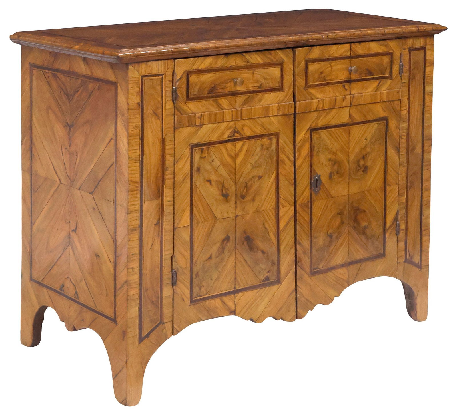 PROVINCIAL INLAID MATCHED-VENEER CABINET, 19TH C. (1 of 6)