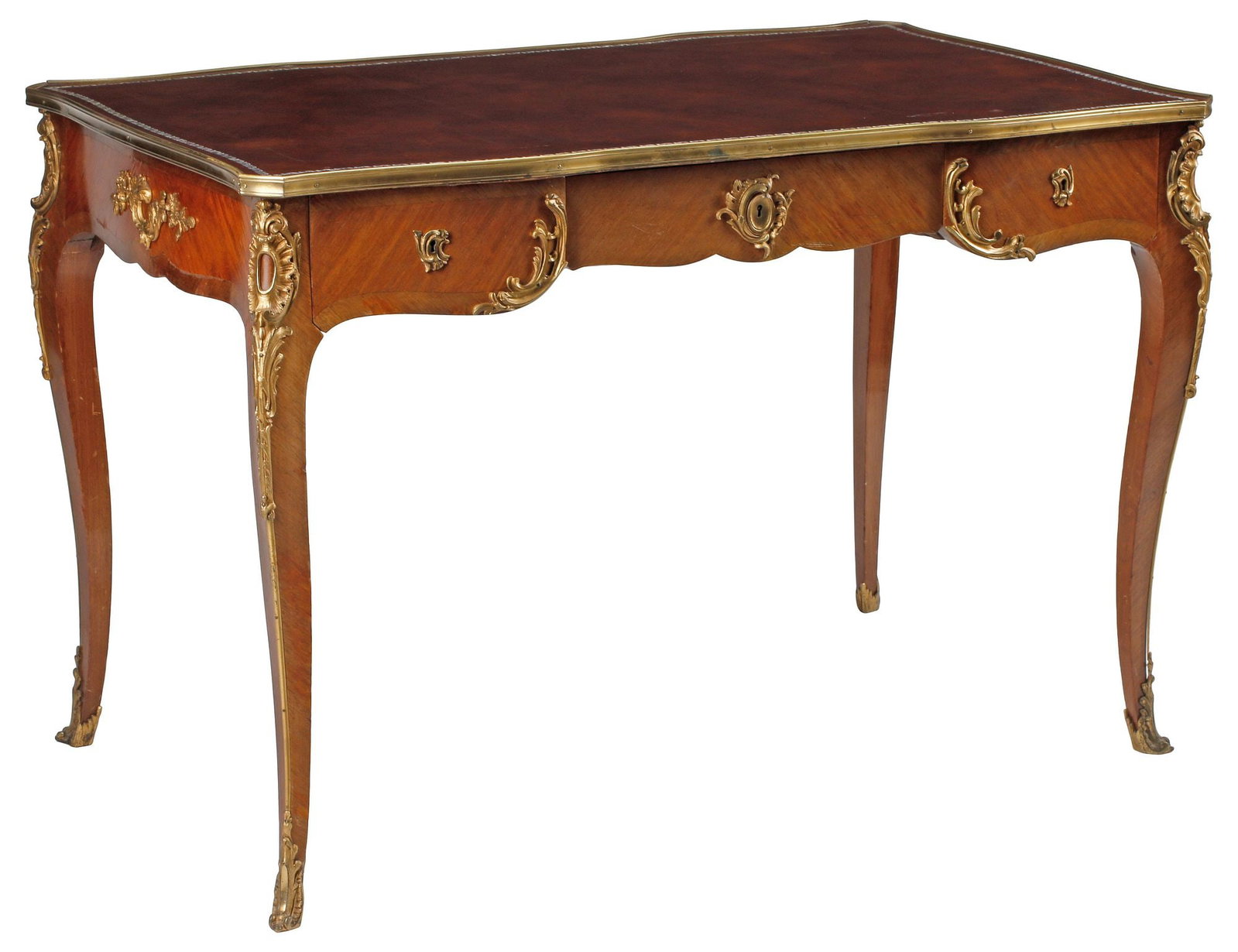 FRENCH LOUIS XV STYLE ORMOLU-MOUNTED BUREAU PLAT / WRITING DESK (1 of 7)