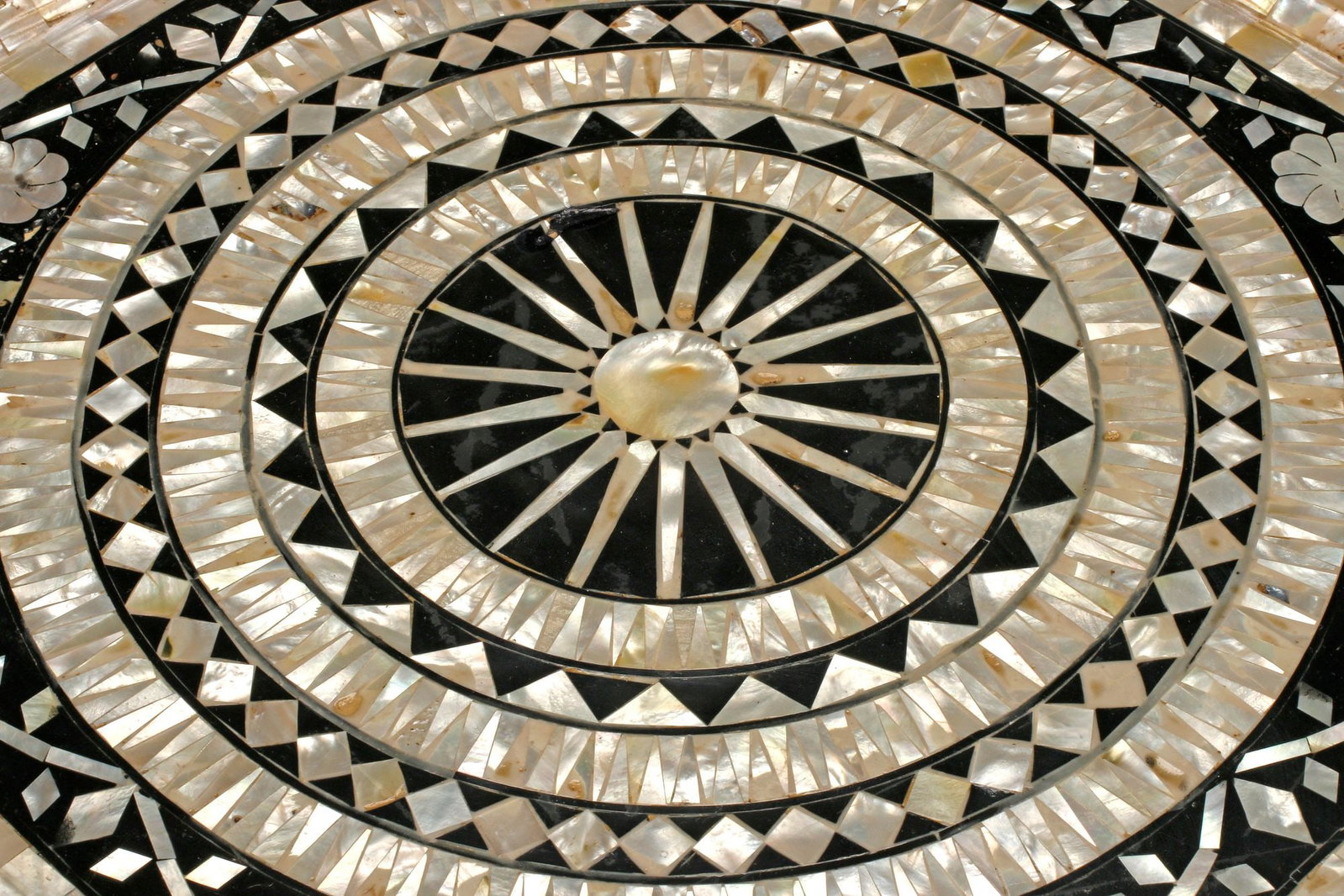 (2) MOORISH STYLE SHELL-INLAID OCTAGONAL SIDE TABLES - 3