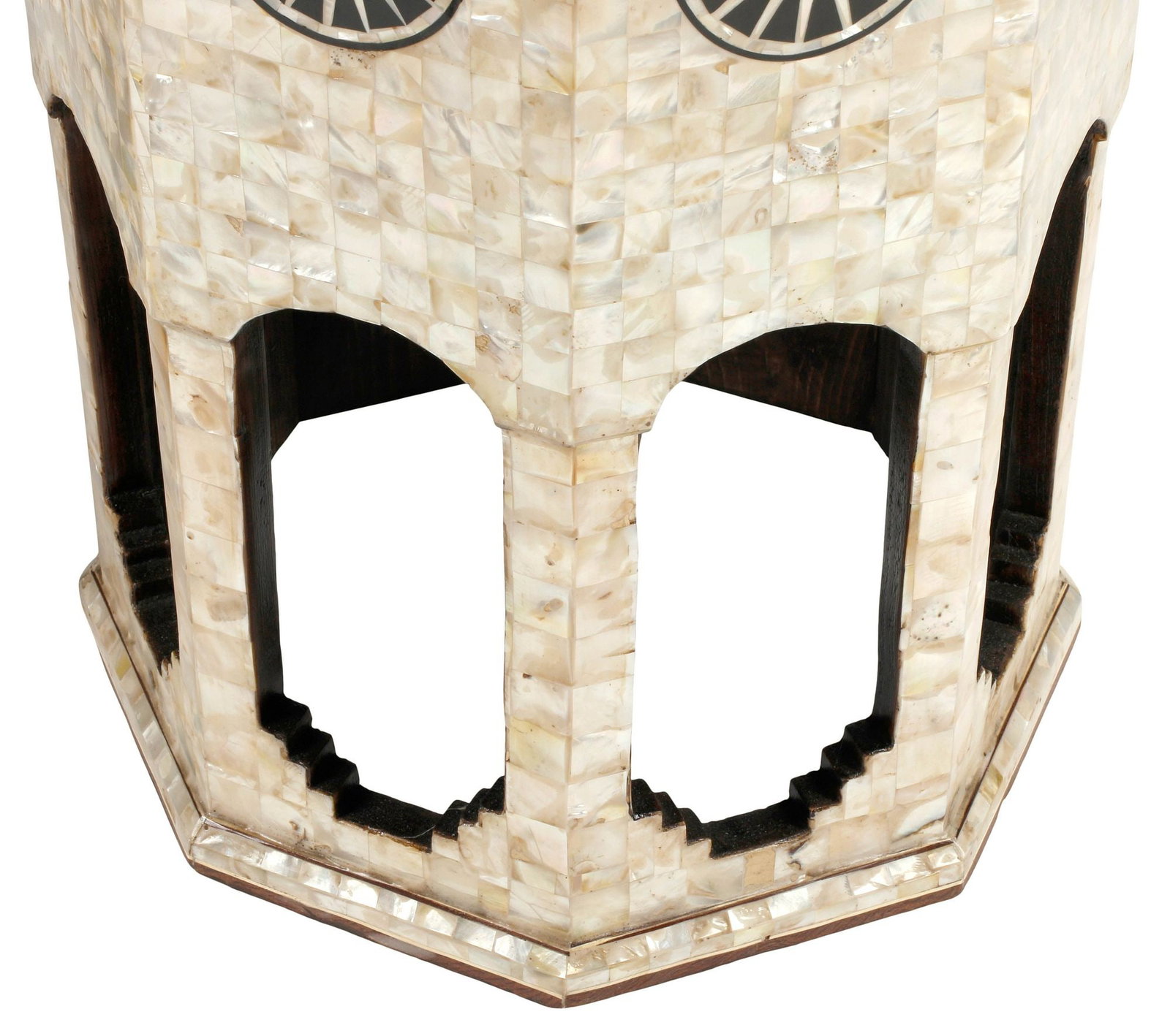 (2) MOORISH STYLE SHELL-INLAID OCTAGONAL SIDE TABLES - 5