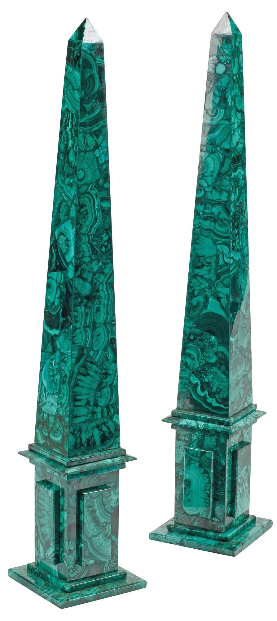 (2) MALACHITE OBELISKS, 23.5"H (1 of 5)