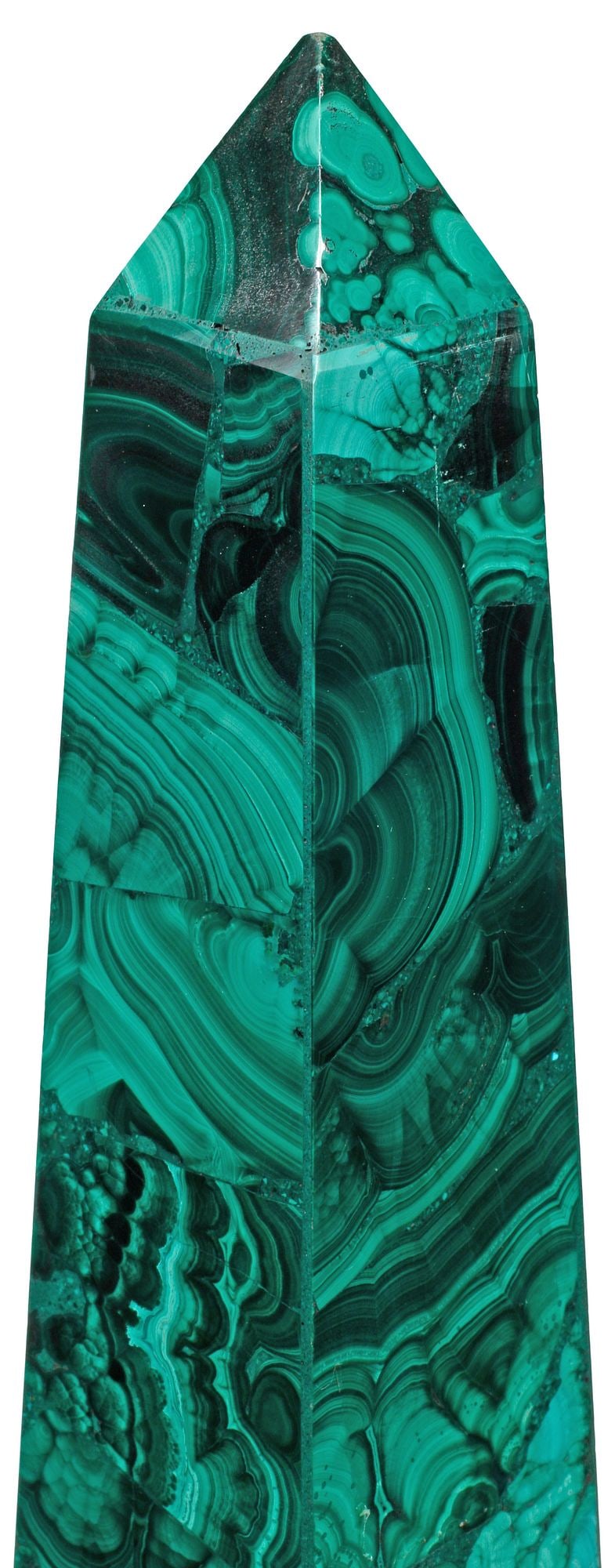 (2) MALACHITE OBELISKS, 23.5"H - 2