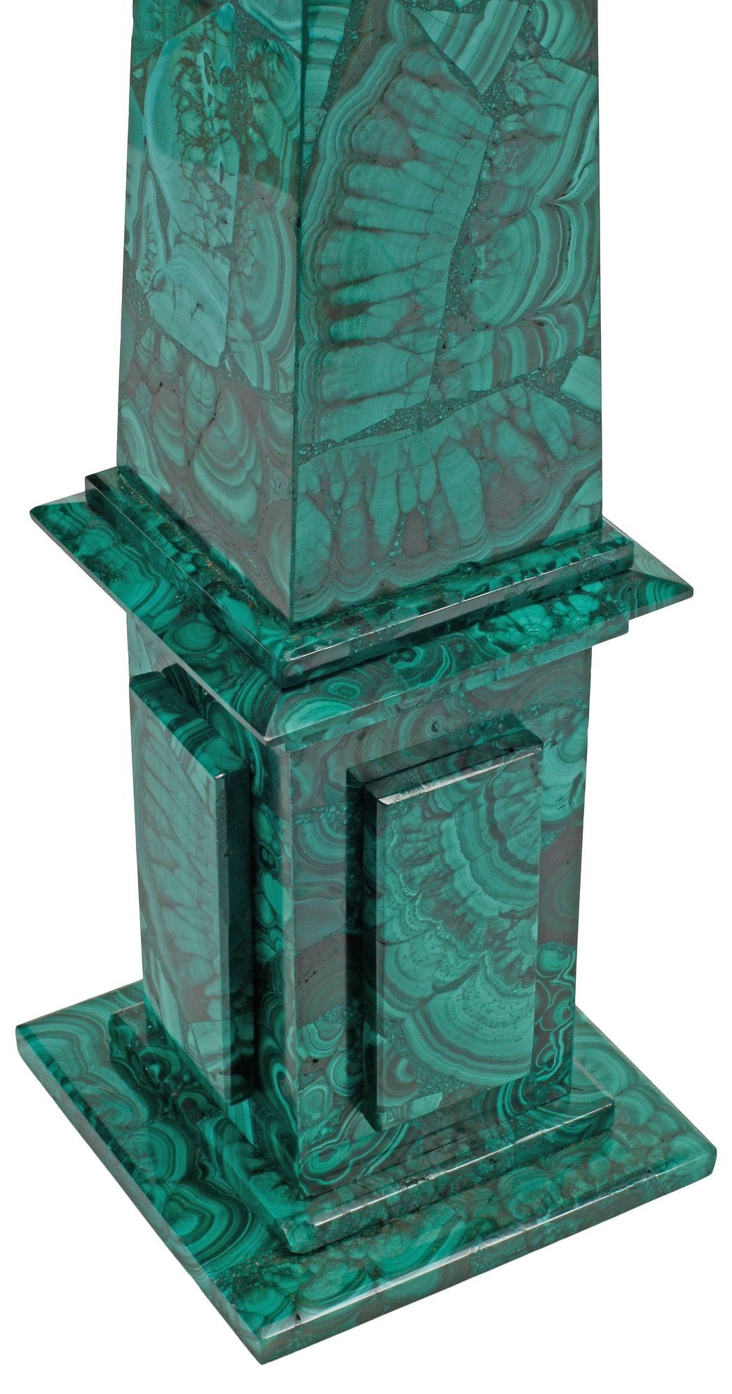 (2) MALACHITE OBELISKS, 23.5"H - 5