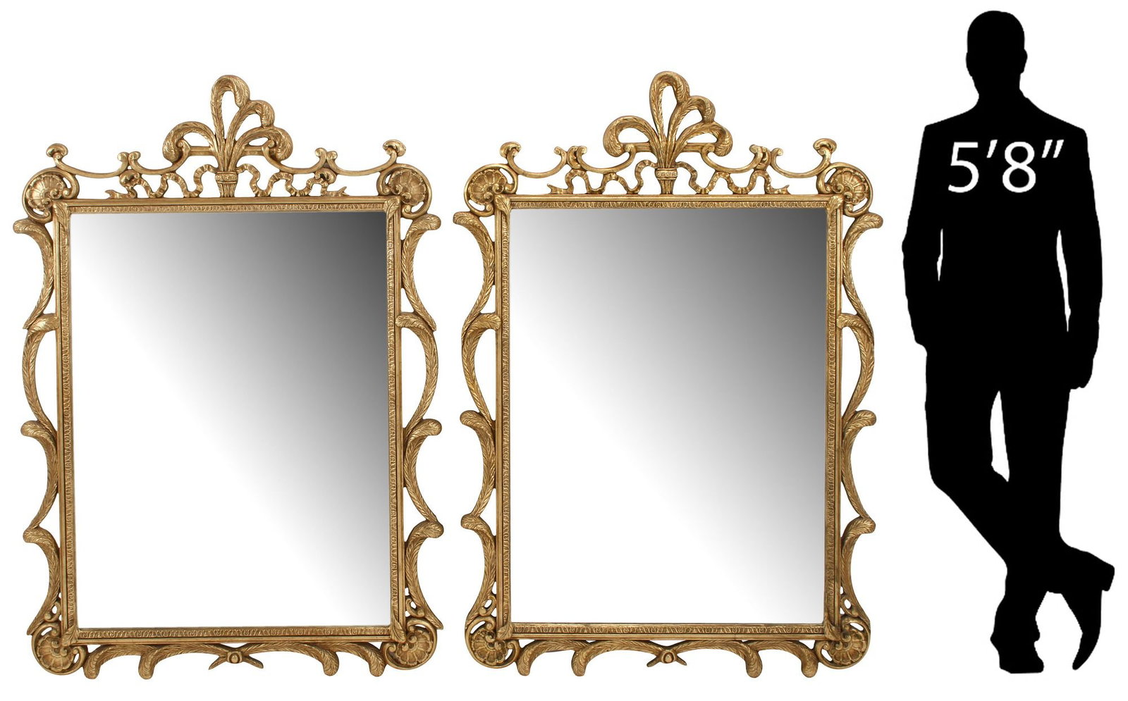(2) LARGE ITALIANATE GILT & BEVELED MIRRORS, 58" X 40" (1 of 9)