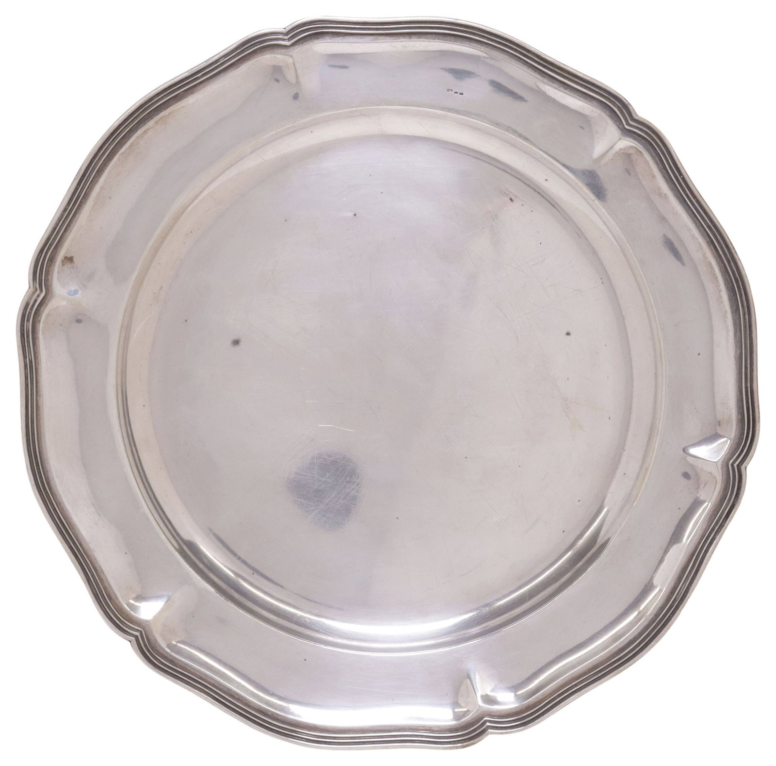 AUSTRIAN .800 SILVER SCALLOPED SERVING PLATTER (1 of 4)