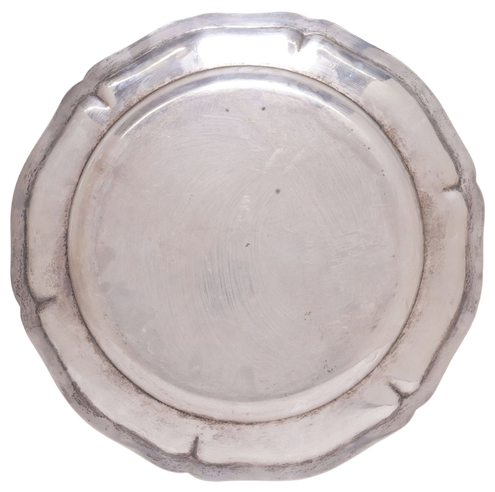 AUSTRIAN .800 SILVER SCALLOPED SERVING PLATTER - 3