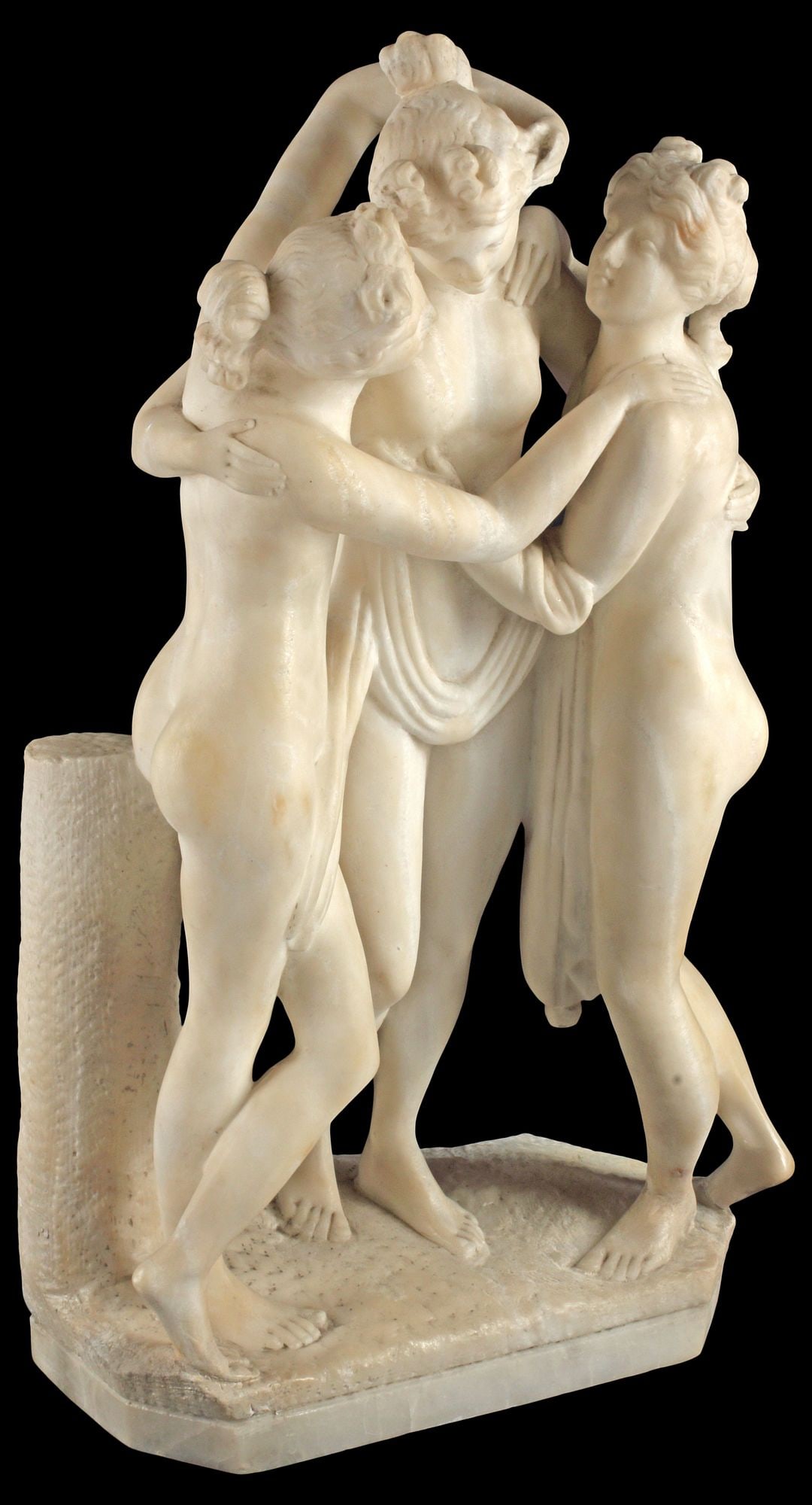 AFTER ANTONIO CANOVA (D.1822) CARVED ALABASTER SCULPTURE, THE THREE GRACES (1 of 4)