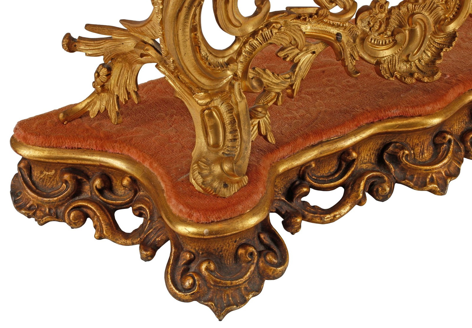 FRENCH LOUIS XV STYLE ORMOLU 2-LIGHT TABLETOP VANITY MIRROR - 8