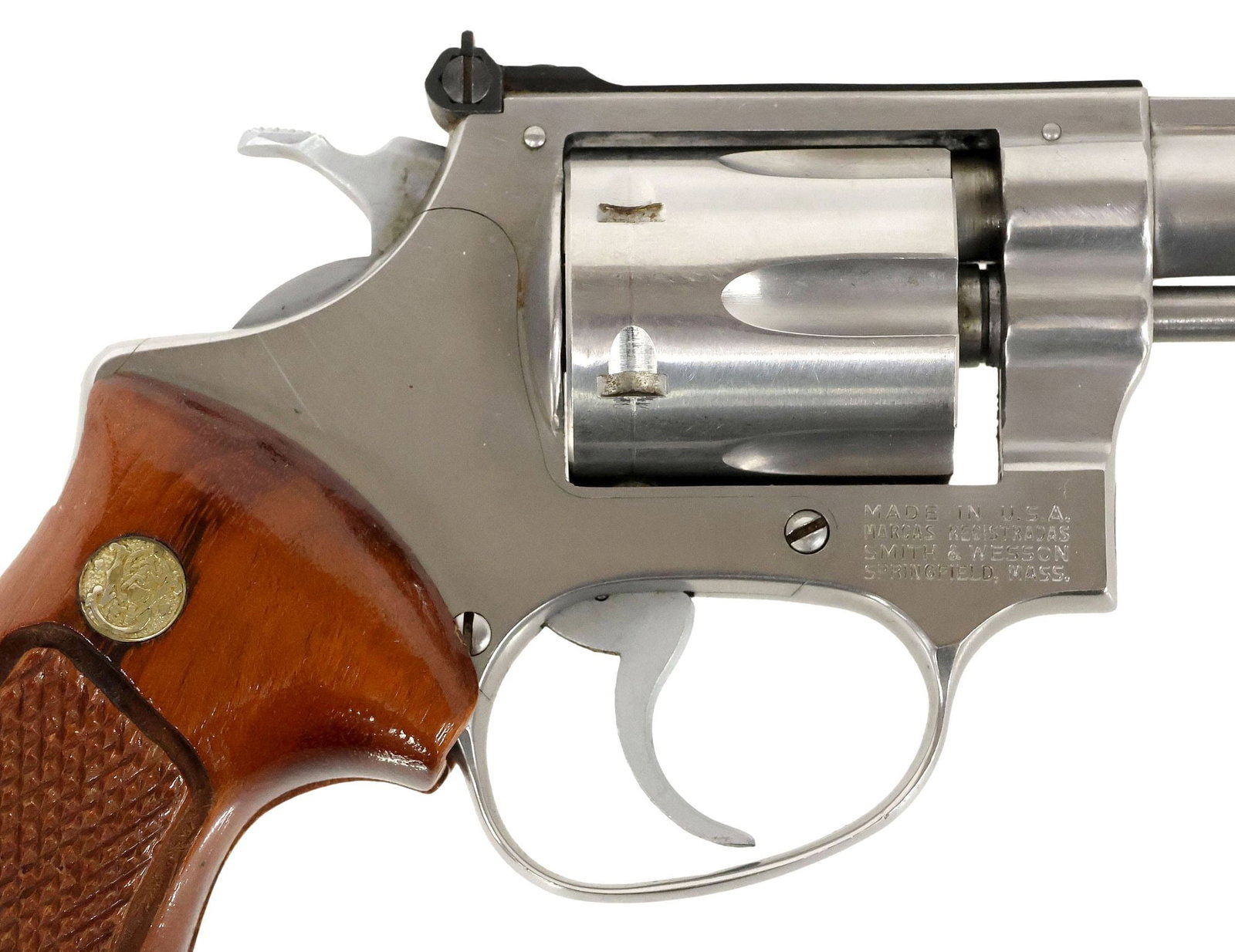 SMITH & WESSON DA 22 REVOLVER, NICKEL FINISH — image 4