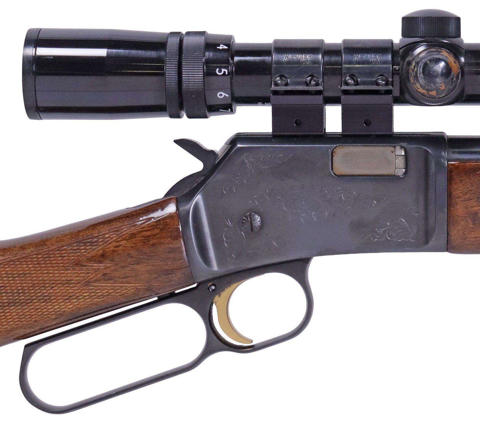 BROWNING BL-22 GRADE II LEVER ACTION RIFLE, .22 CALIBER: Browning Model BL-22 Rifle, Grade II, lever action, .22S,L,LR caliber, 20" barrel, blade front sight, tubular magazine, adjustable rear sight, mounted Bushnell Sportview 3x9-32 scope, scrolled engrave