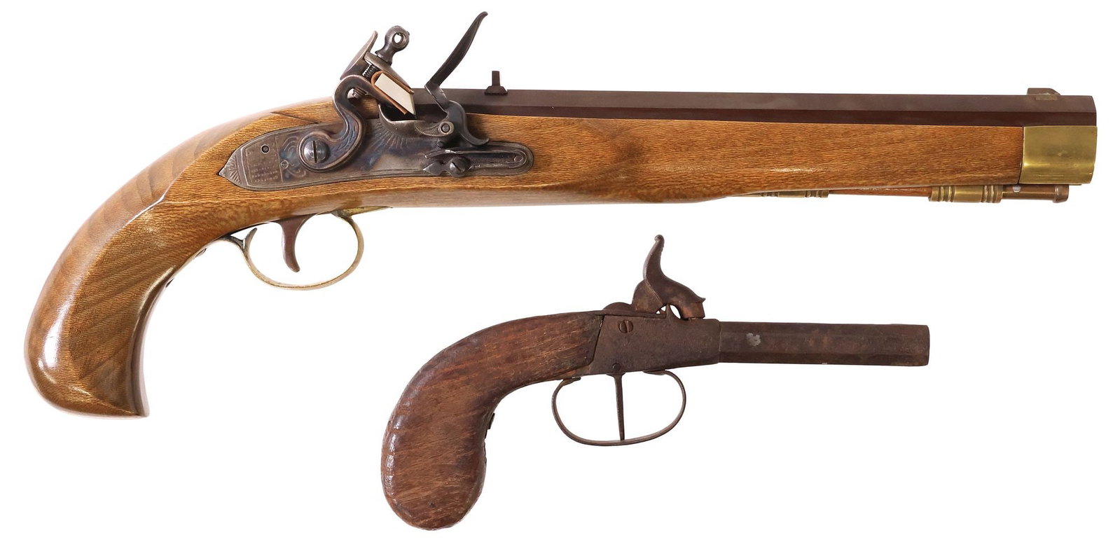 (2) MODERN BLACKPOWDER FLINTLOCK PISTOL & ANTIQUE BOOT PISTOL — image 33