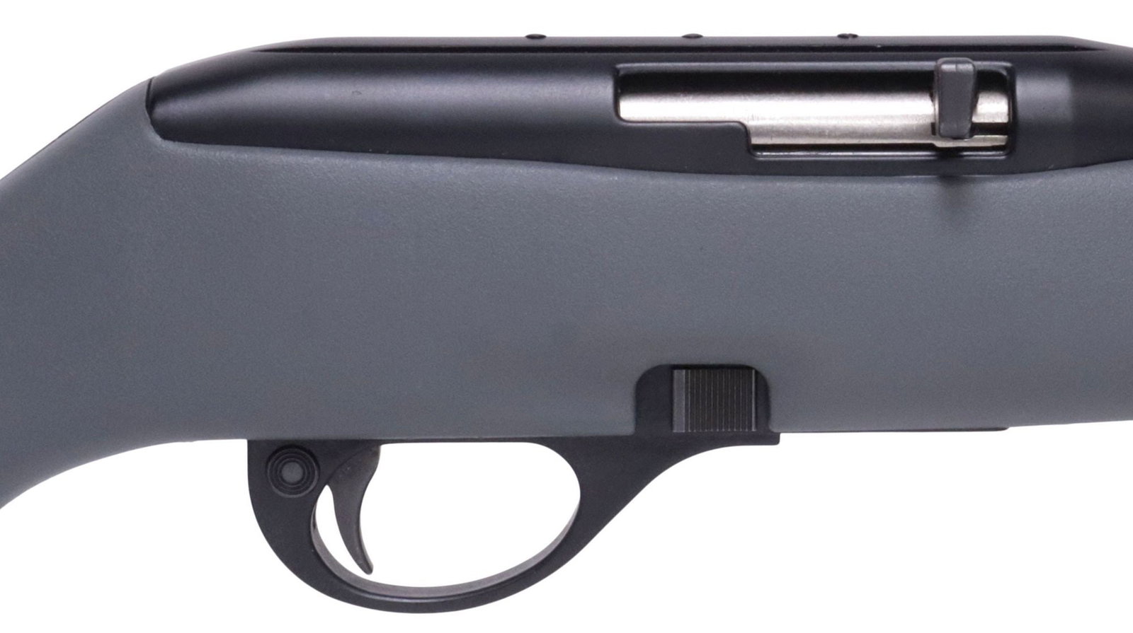 REMINGTON MODEL 597, AUTO LOAD .22LR, LACKS MAGAZINE: Remington Model 597 Rifle, auto load, .22LR caliber, mfg. 6/2005, 20" barrel, ramp/blade front sight, ramp adjustable rear sight, trigger guard with safety button, magazine release at right in front o