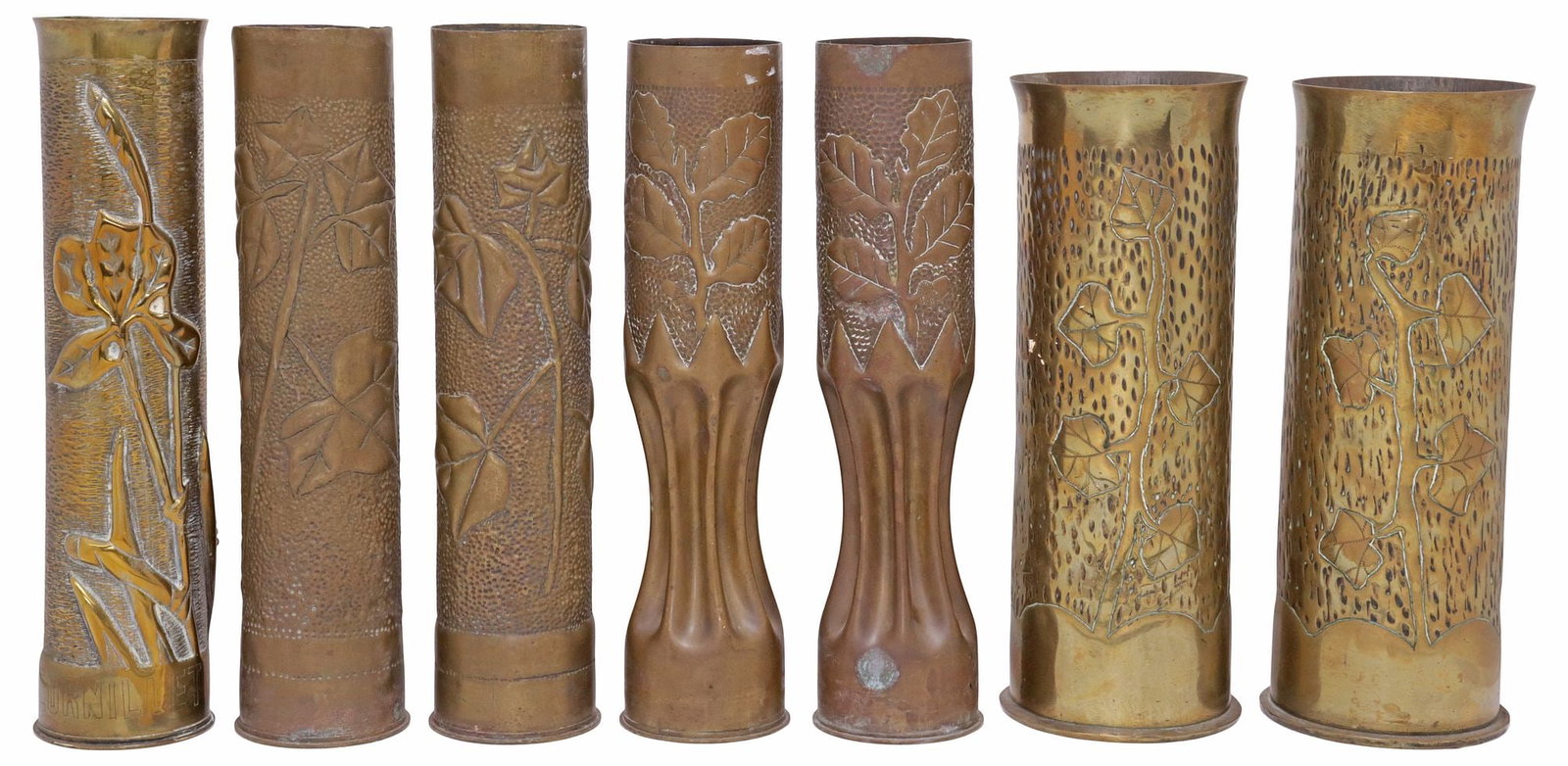 (7) FRENCH WWI-ERA TRENCH ART ARTILLERY SHELL VASES — image 42