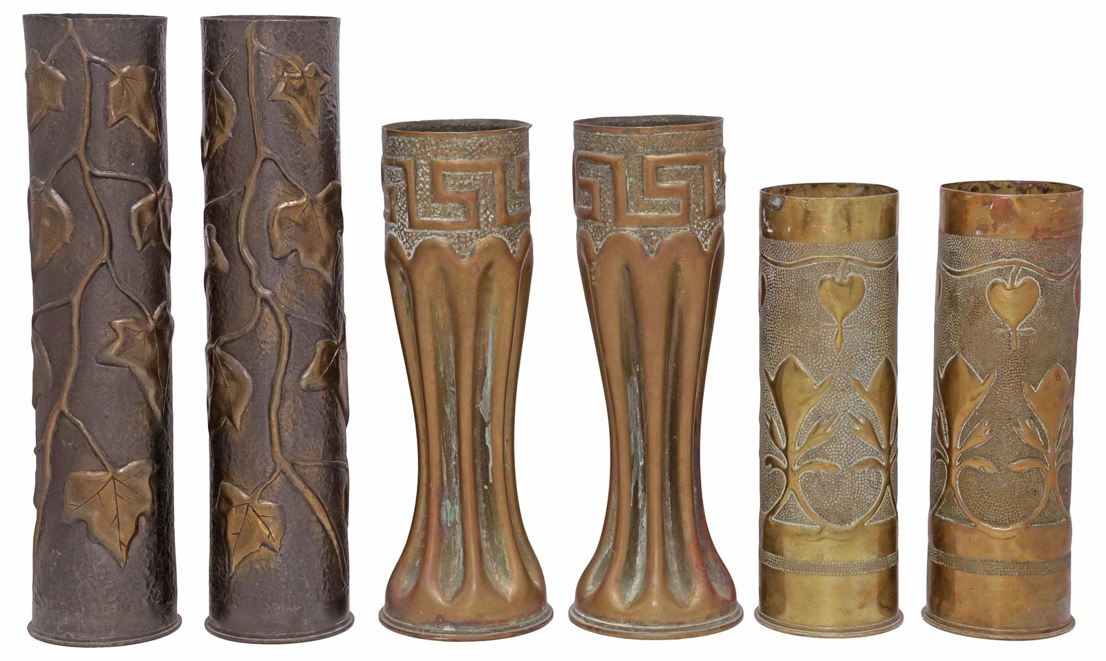 (6) FRENCH WWI-ERA TRENCH ART ARTILLERY SHELL VASES — image 45
