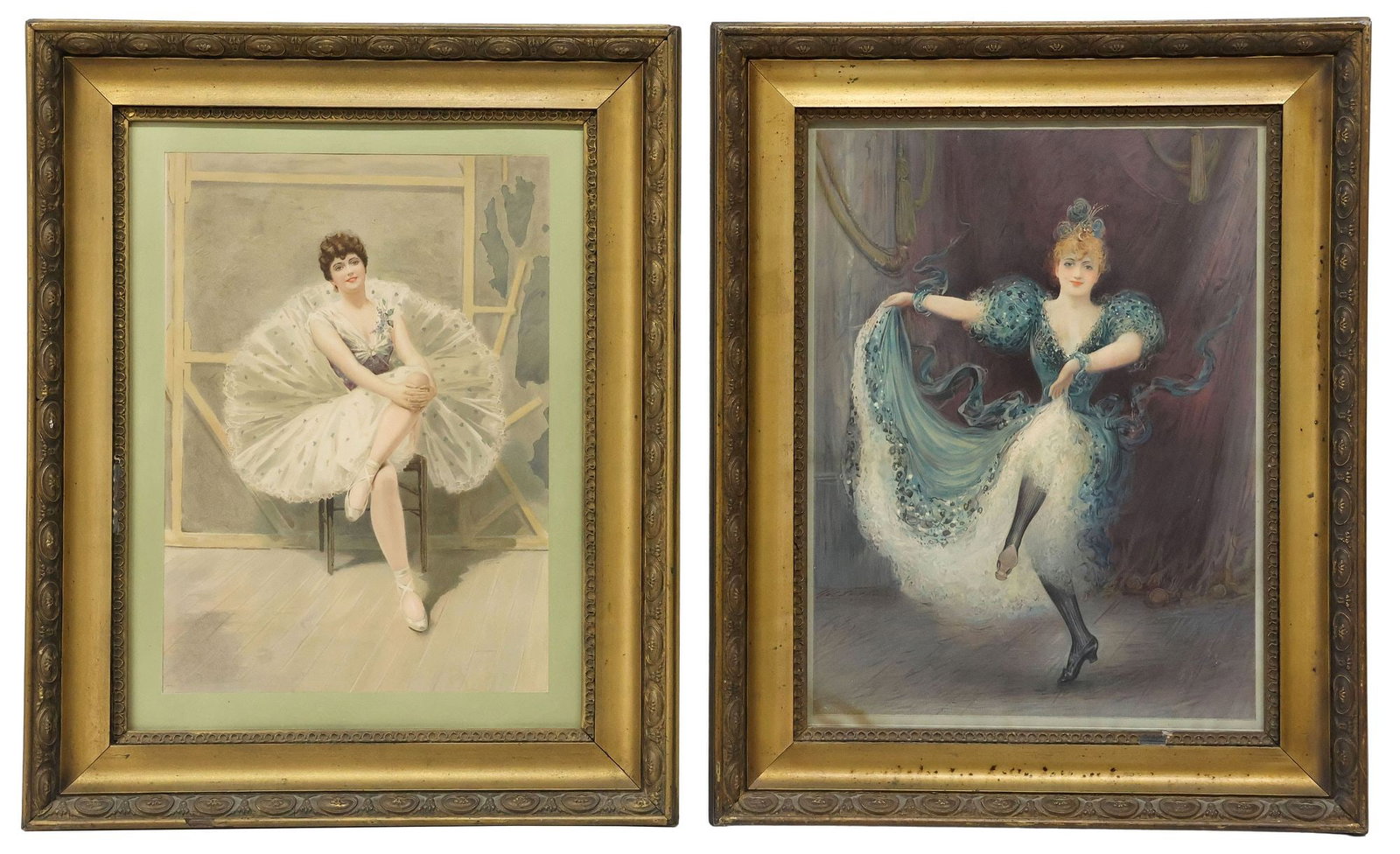 (2) AFTER HAL LUDLOW (1861-1947) & JULIUS PRICE (1857-1924) CHROMOLITHOGRAPH PRINTS: (lot of 2) Framed chromolithograph prints on paper, each originally published by The Illustrated London News, apparently unsigned, including: (1) "The Amateur," after Harold "Hal" Stephen Ludlow (Brit