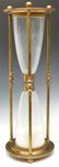 LARGE BRASS & GLASS HOURGLASS SAND TIMER