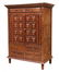 LARGE MOTHER OF PEARL INLAID TEAKWOOD CABINET