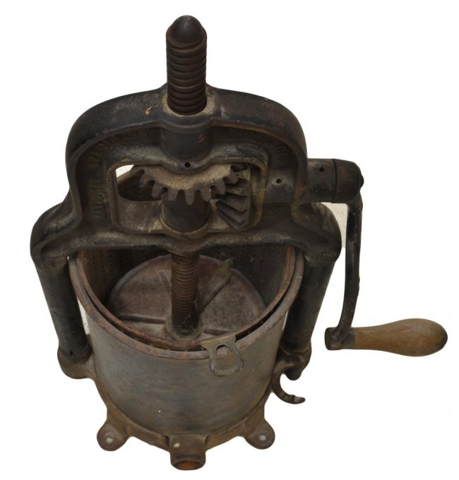 (2) ANTIQUE WINE GRAPE PRESS & BOTTLE CORK PRESS Lot 56