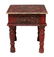 FLORAL DECORATED OCCASIONAL TABLE IN RED PAINT - 2